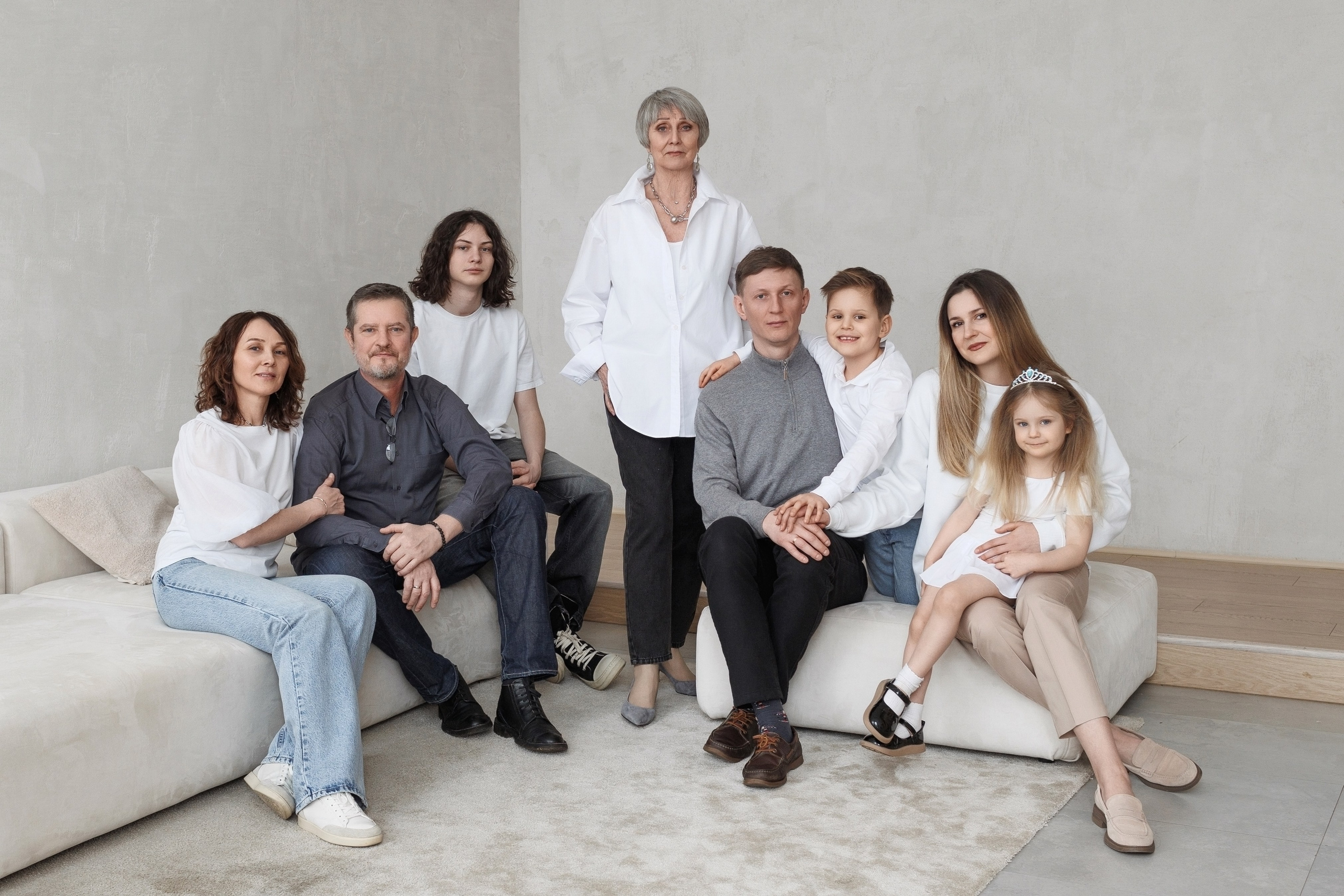 Съемка большой семьи. Фотосессии в фотостудии Мимика Москва