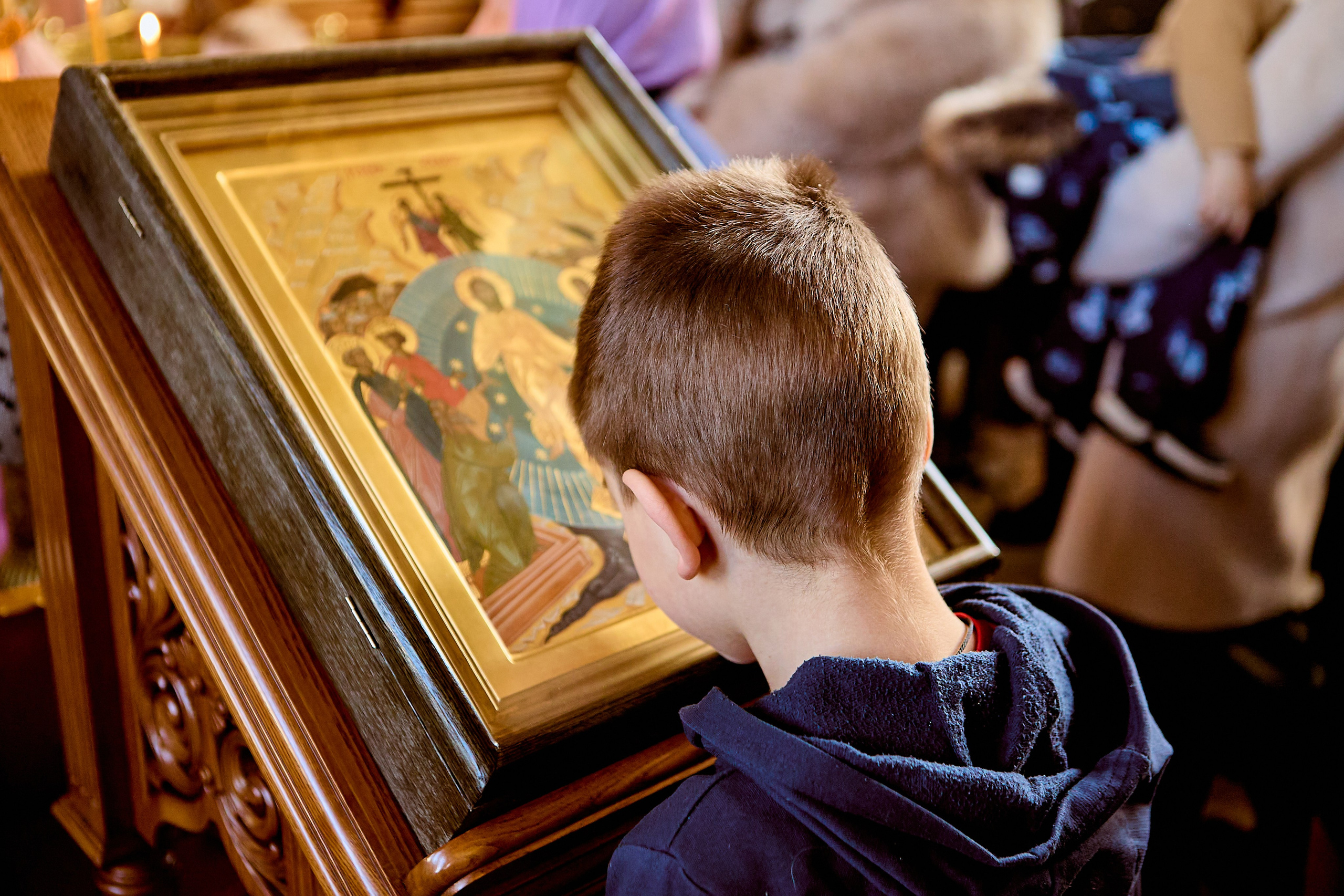 На Воскресной Литургии в День Защитника Отечества. Г. Дзержинск. Храм Преподобного Серафима Саровского.
