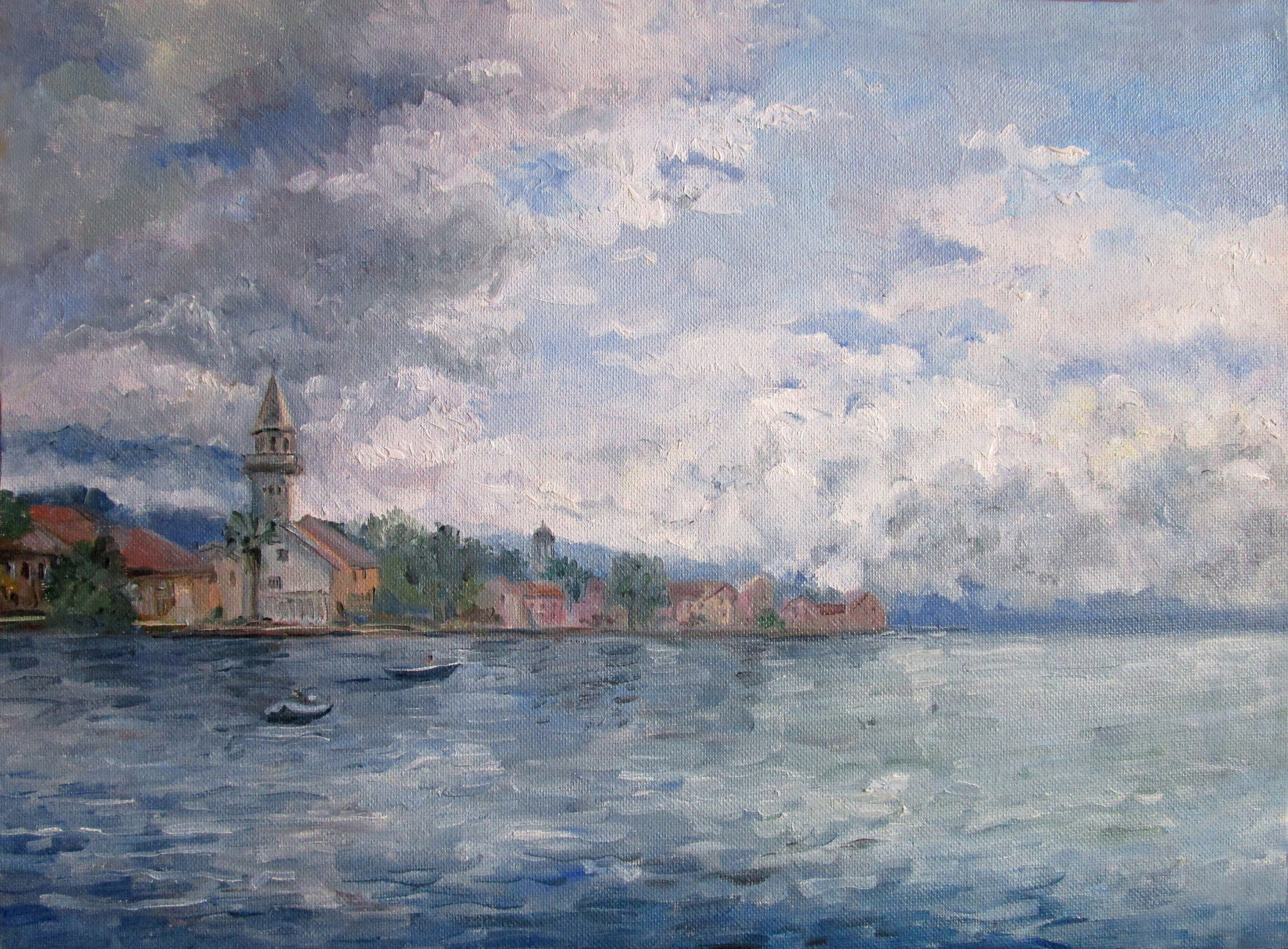 "Перед дождём, Каштела, Хорватия", холст / масло, 2019