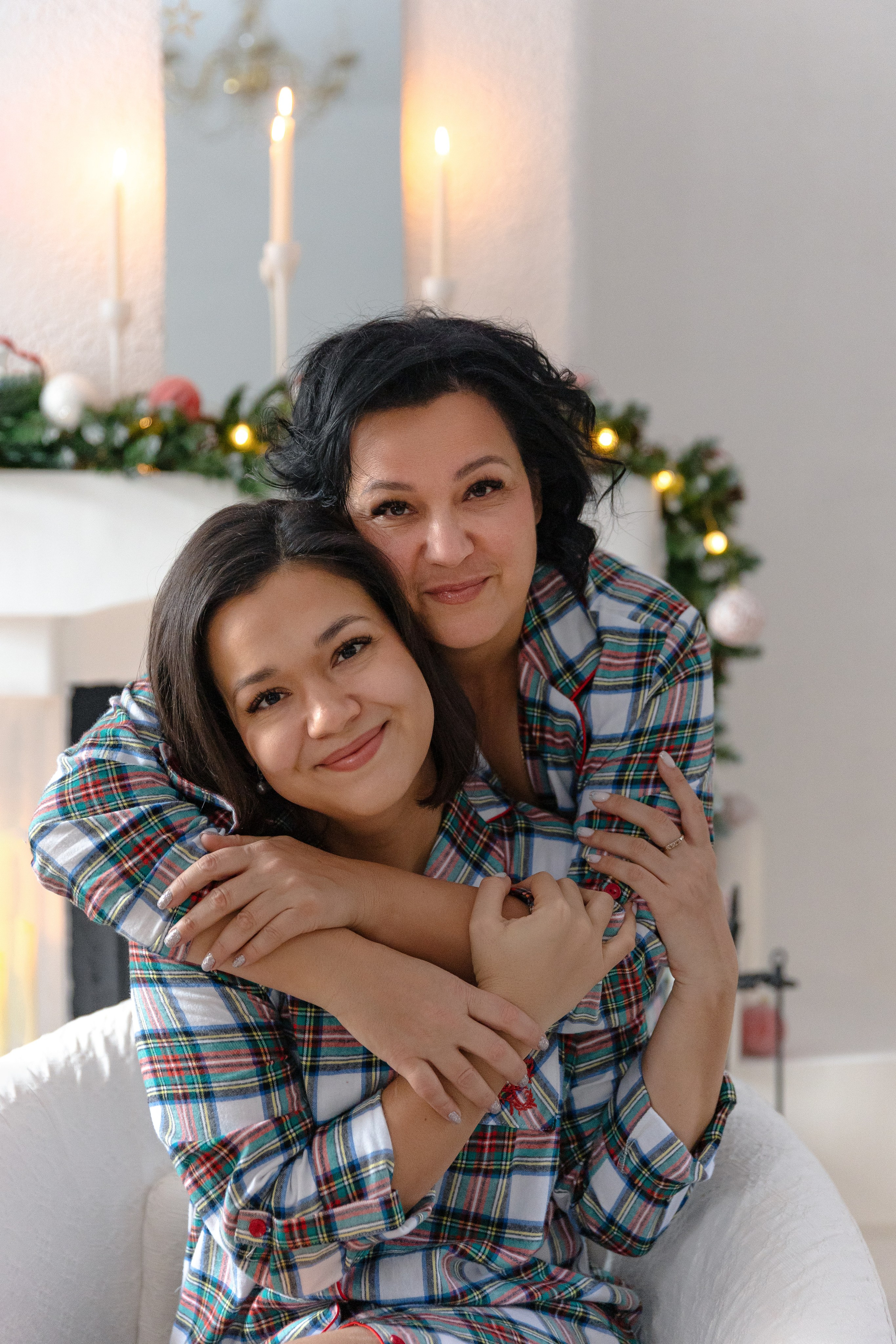 Новогодняя фотосессия в стиле дочки-матери