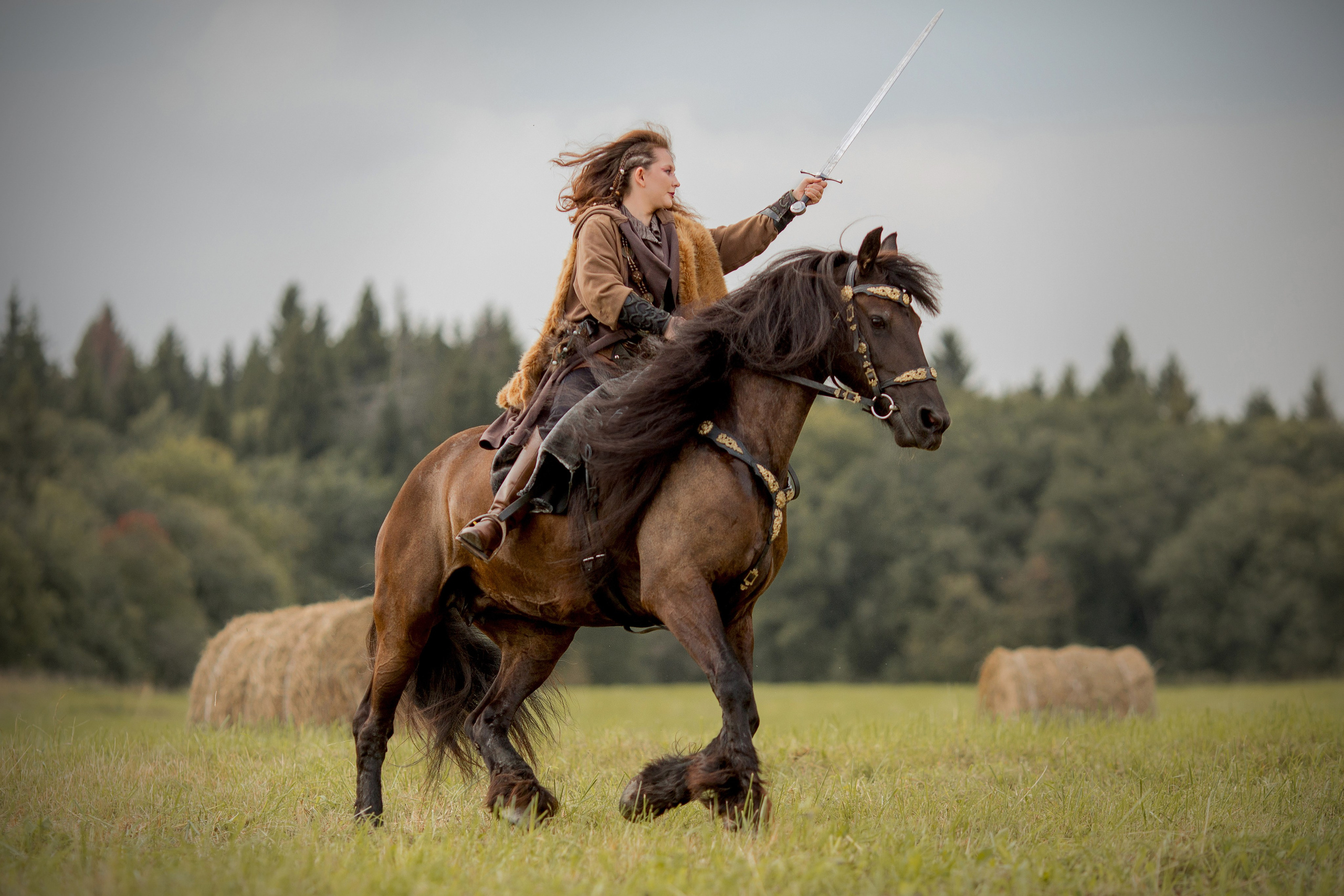 Фотосессия с лошадью в стиле викингов