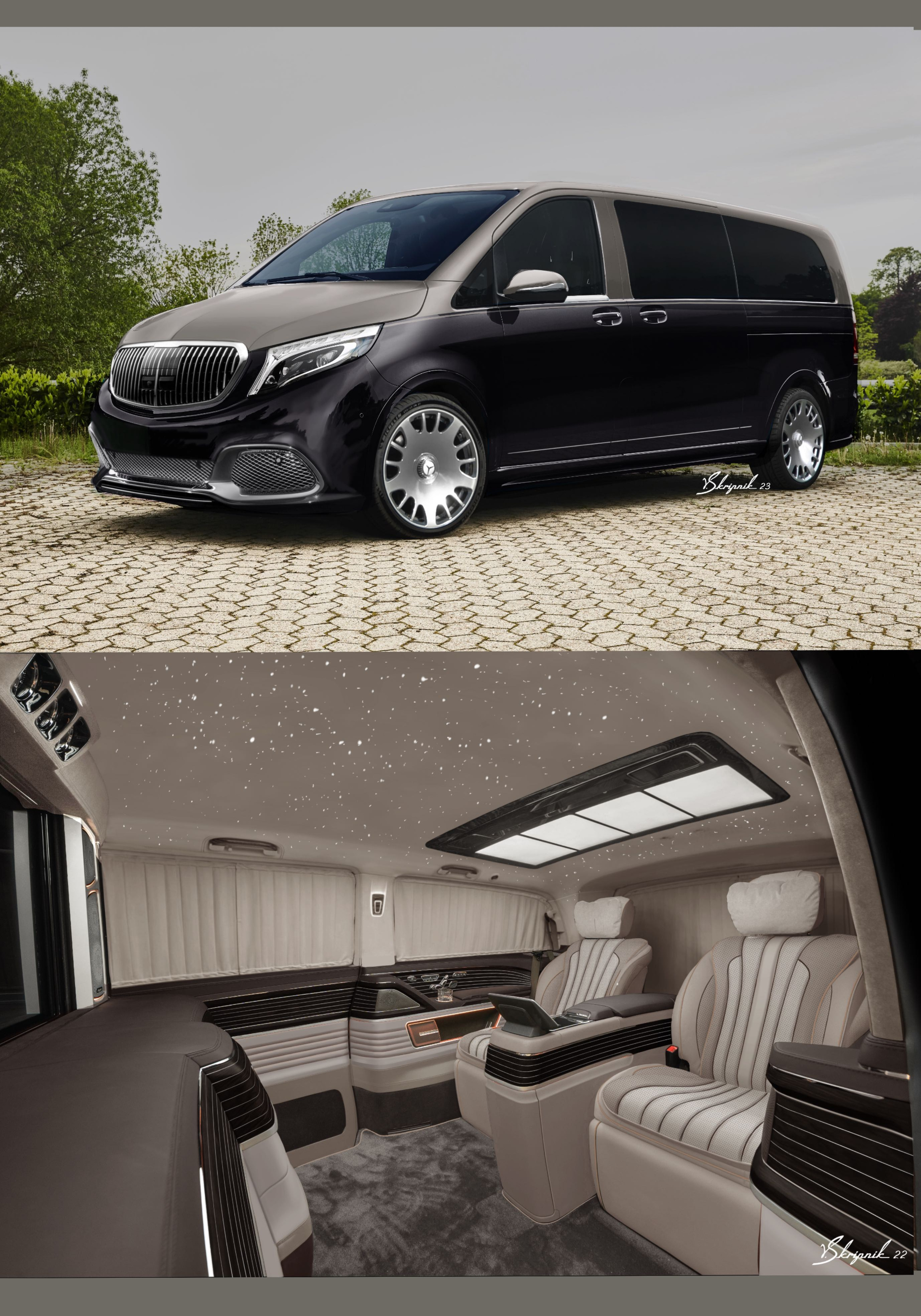 Mercedes V-class. Design Yachts and Cars