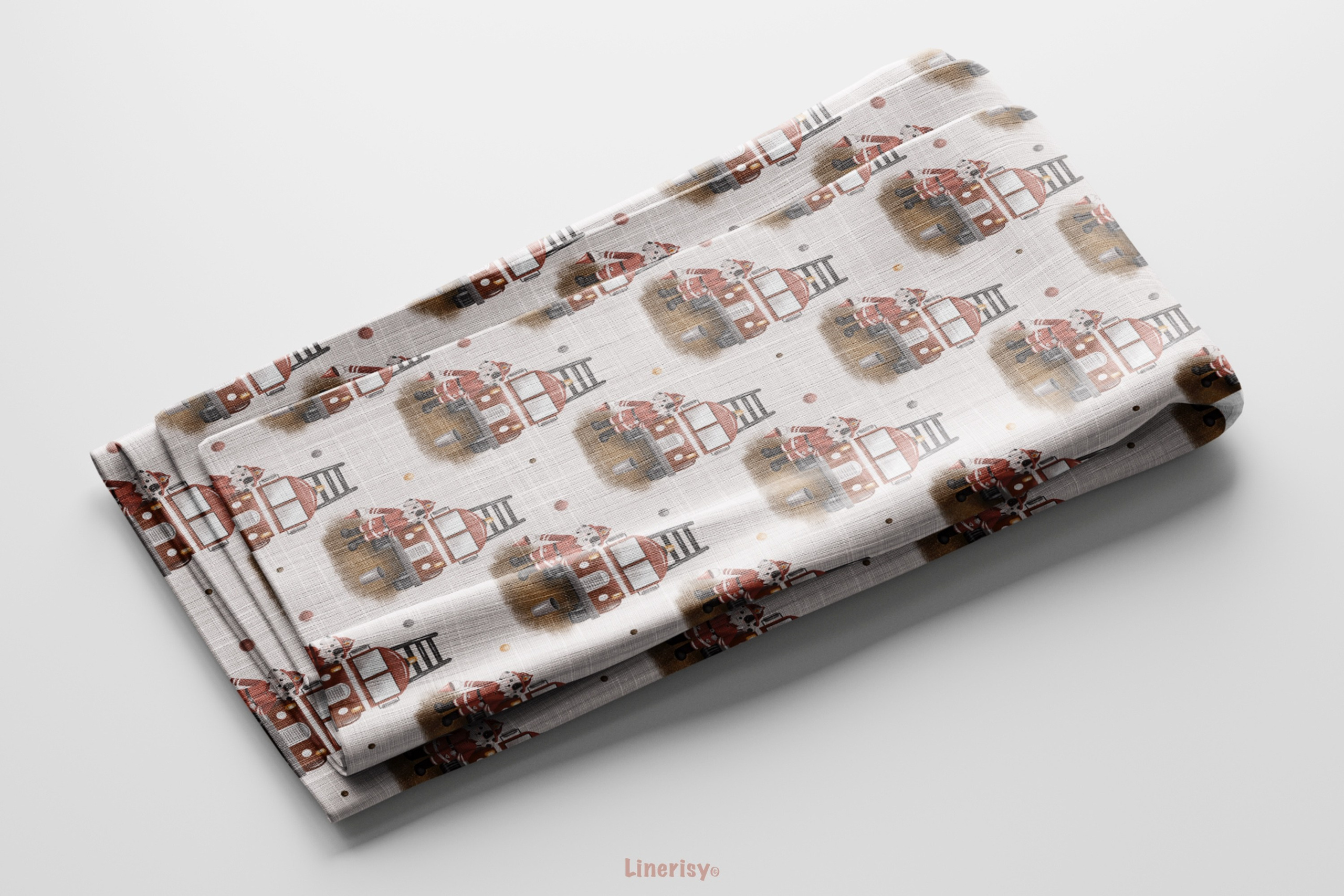 Набор бесшовных паттернов «Пожарная станция». Художник-иллюстратор Евгения Бекренёва