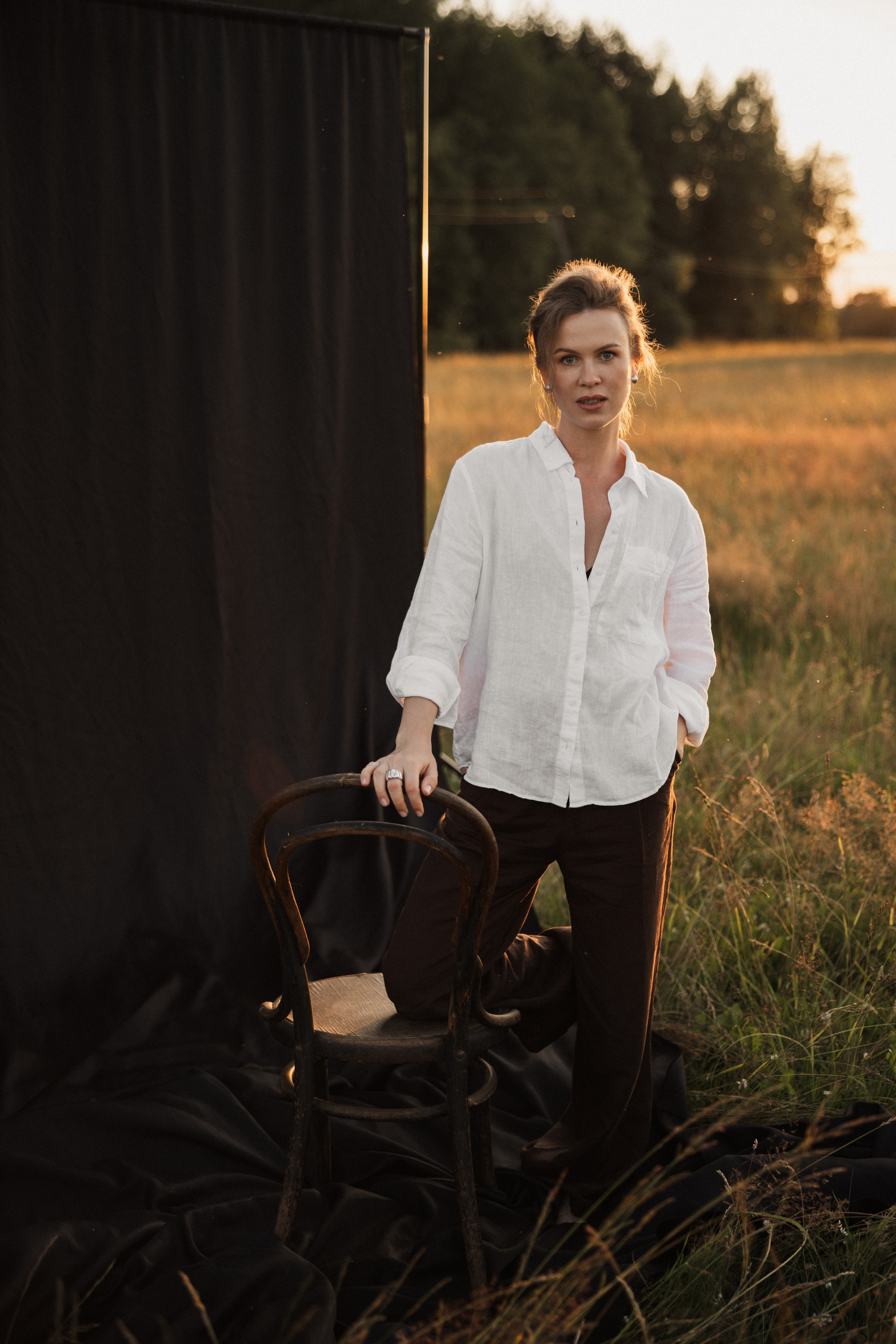 Фэшн съёмка в поле