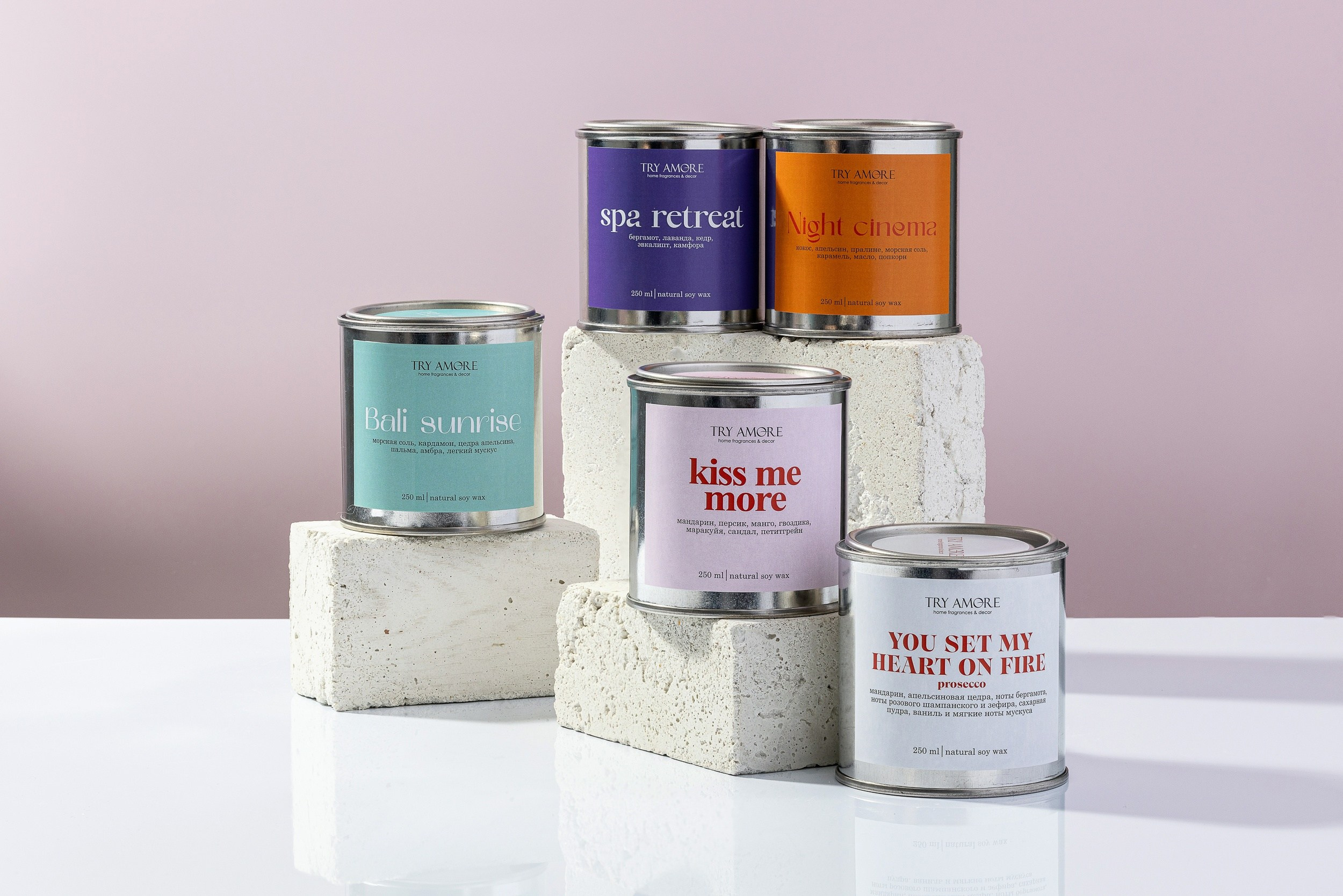 Свечи Try Amore. Предметная фотосъемка в Москве. Предметная фотостудия Москва