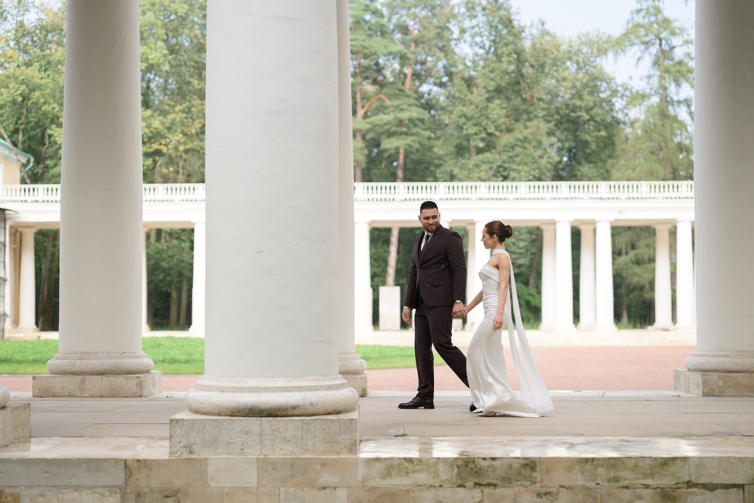 Свадьба для двоих Ксении и Даниила. Регистрация брака в ЗАГСе Крокус сити холла, прогулка в усадьбе Архангельское. Semerlina.ru