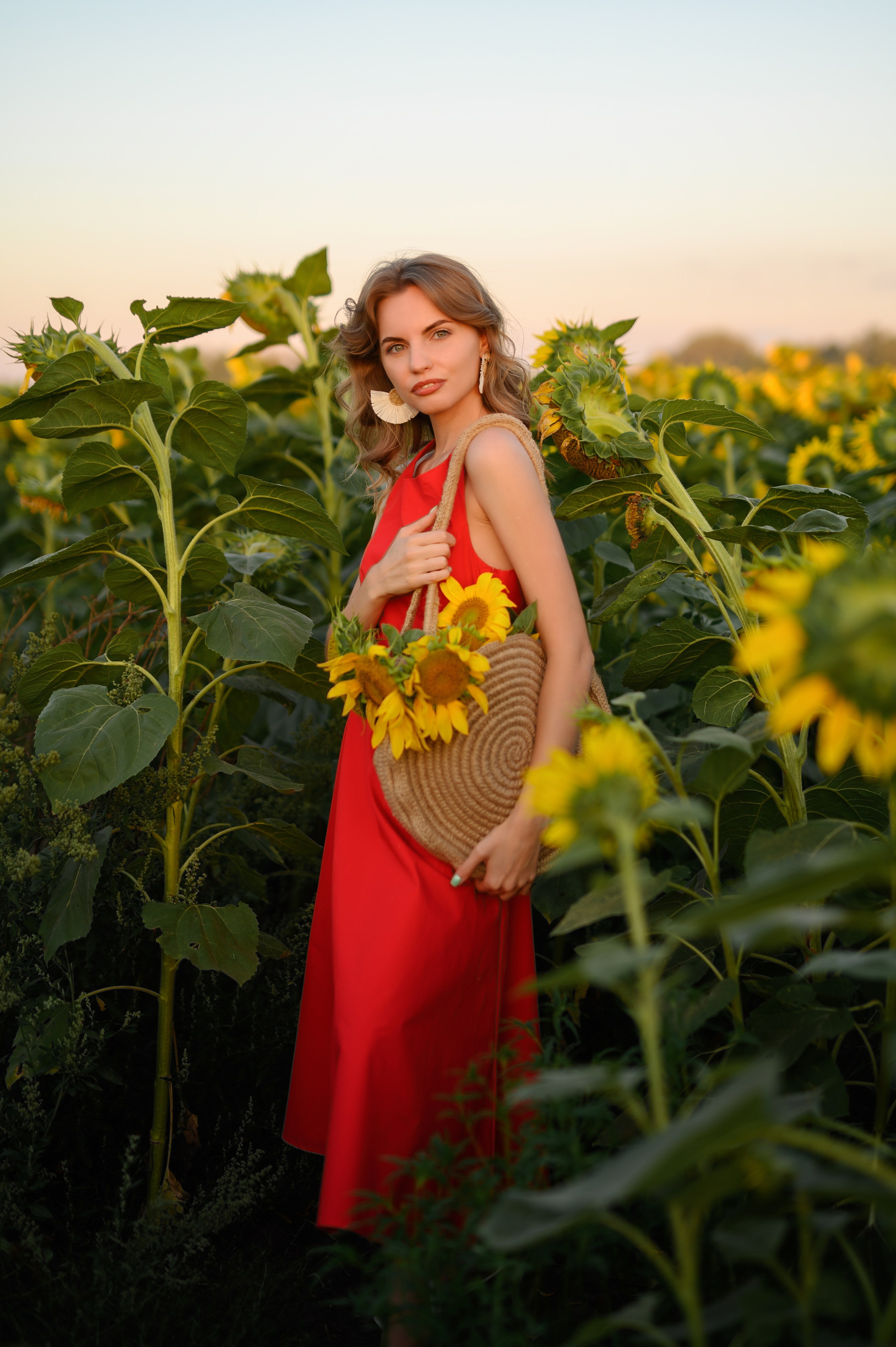 Анна | съемка в подсолнухах. Фотограф в Краснодаре Скубицкая Альбина