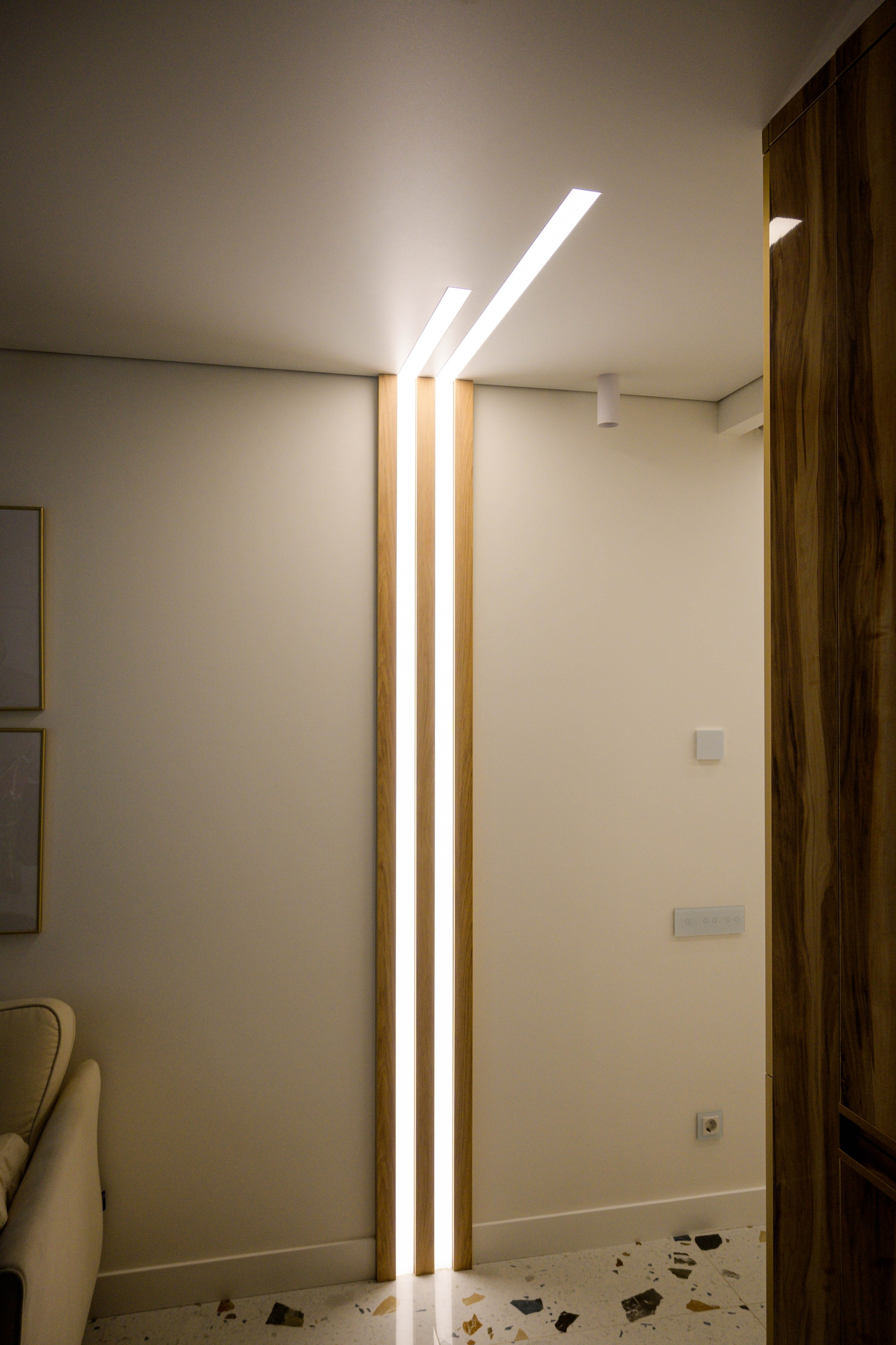 The apartment is in a modern style. Fotograf Dmitrii Donets