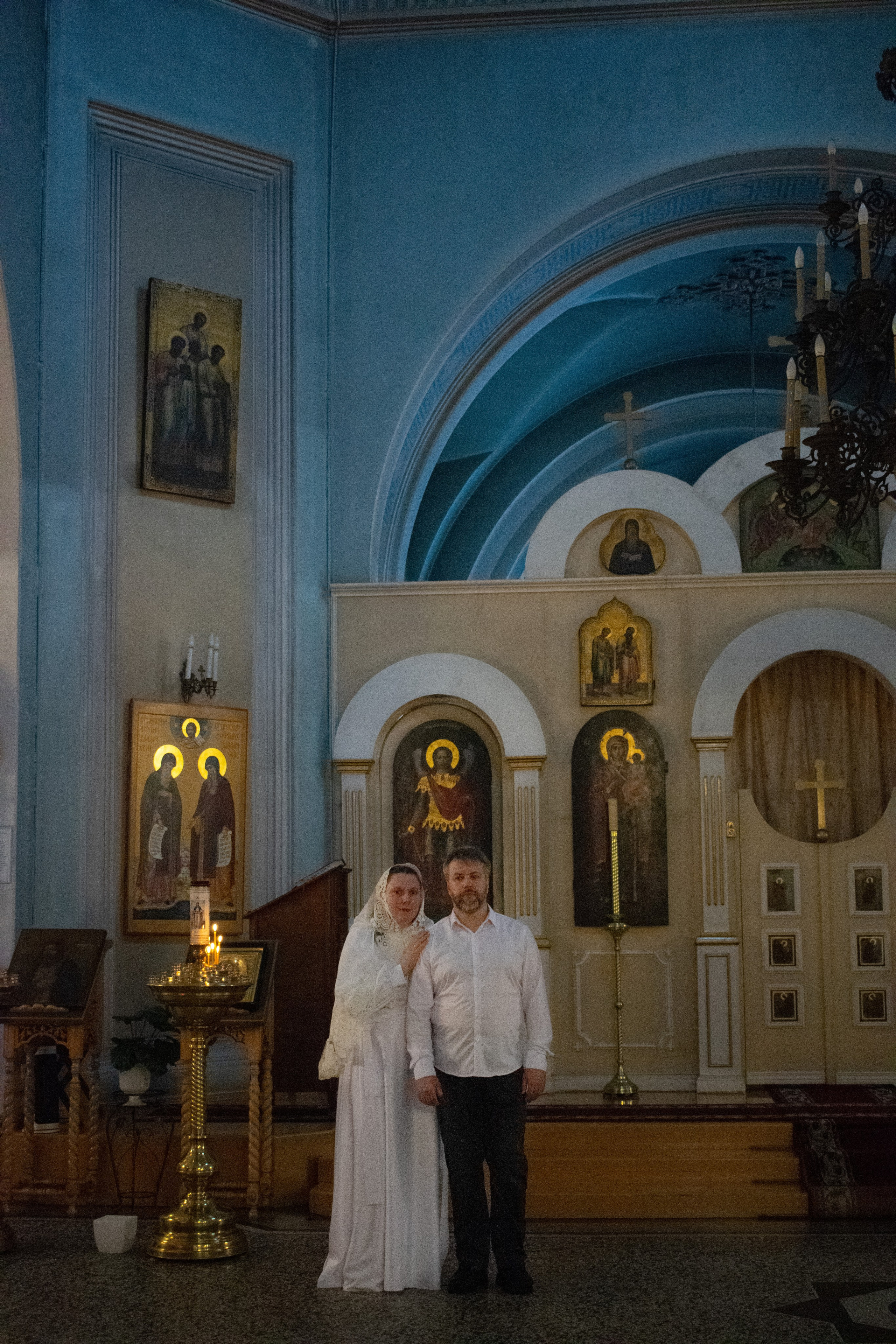 Фотосъемка венчания в храме города Сортавала. Свадебная фотосессия в Карелии.