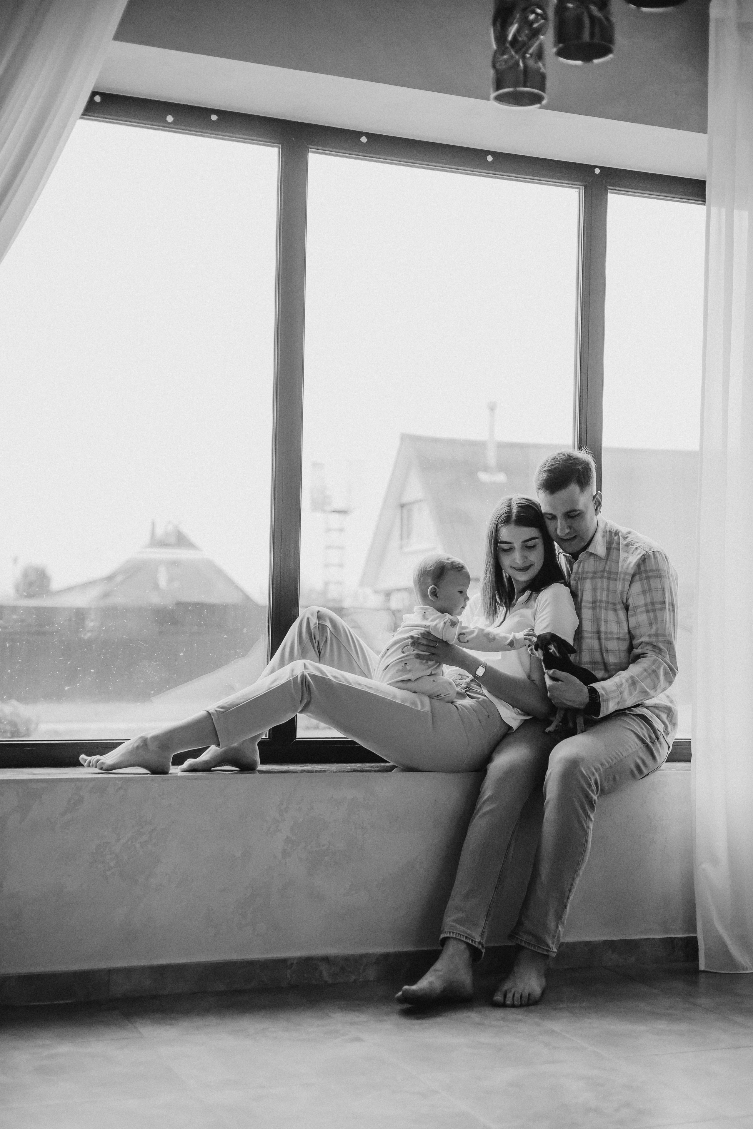 Юлия, Максим и малыш Ефим. Семейный, домашний, ньюборн фотограф Москва Цветкова Елизавета