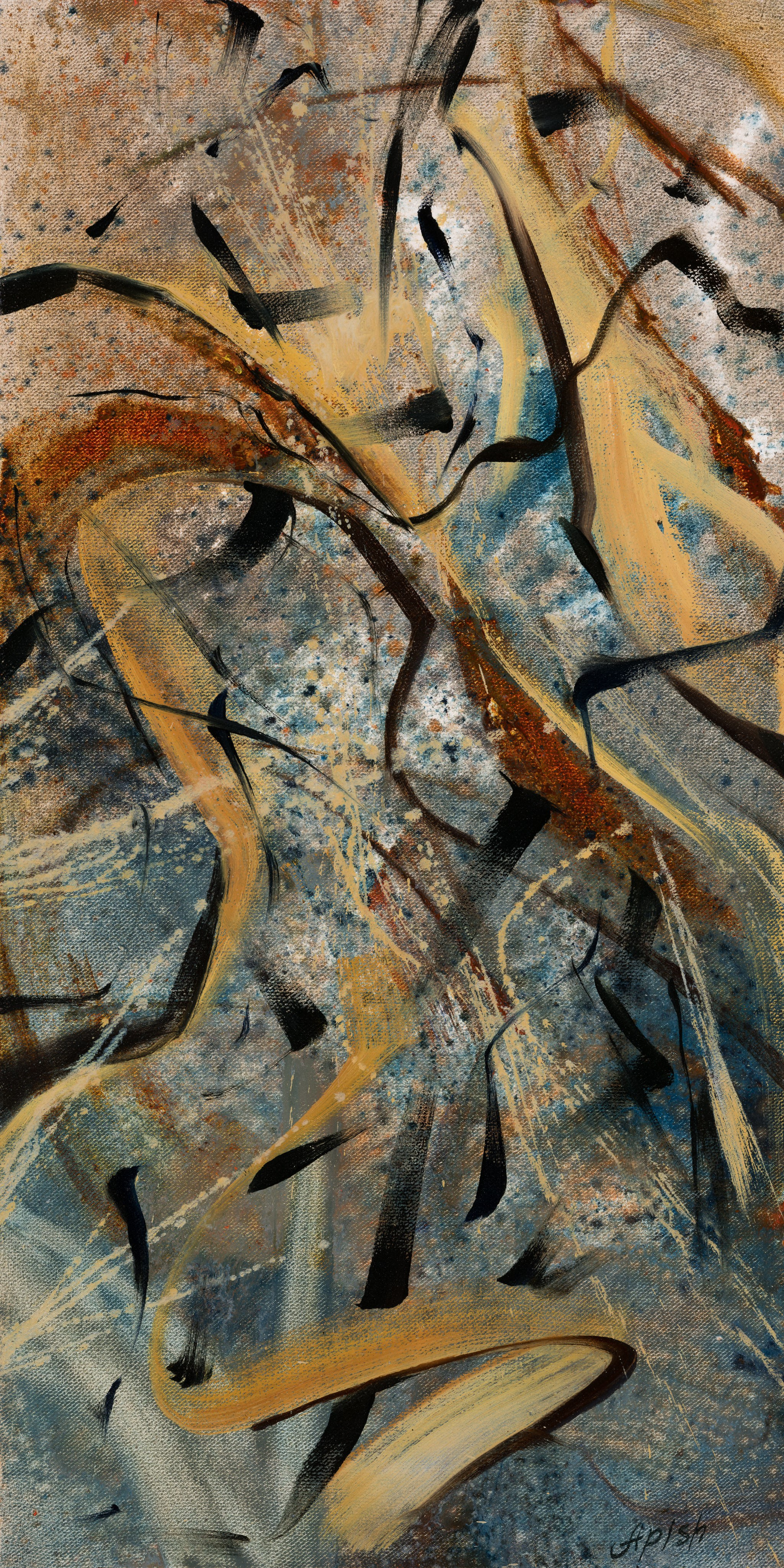 «Хаос 4» - художник Алексей Апиш (холст, масло, 60x30 см, 2024)