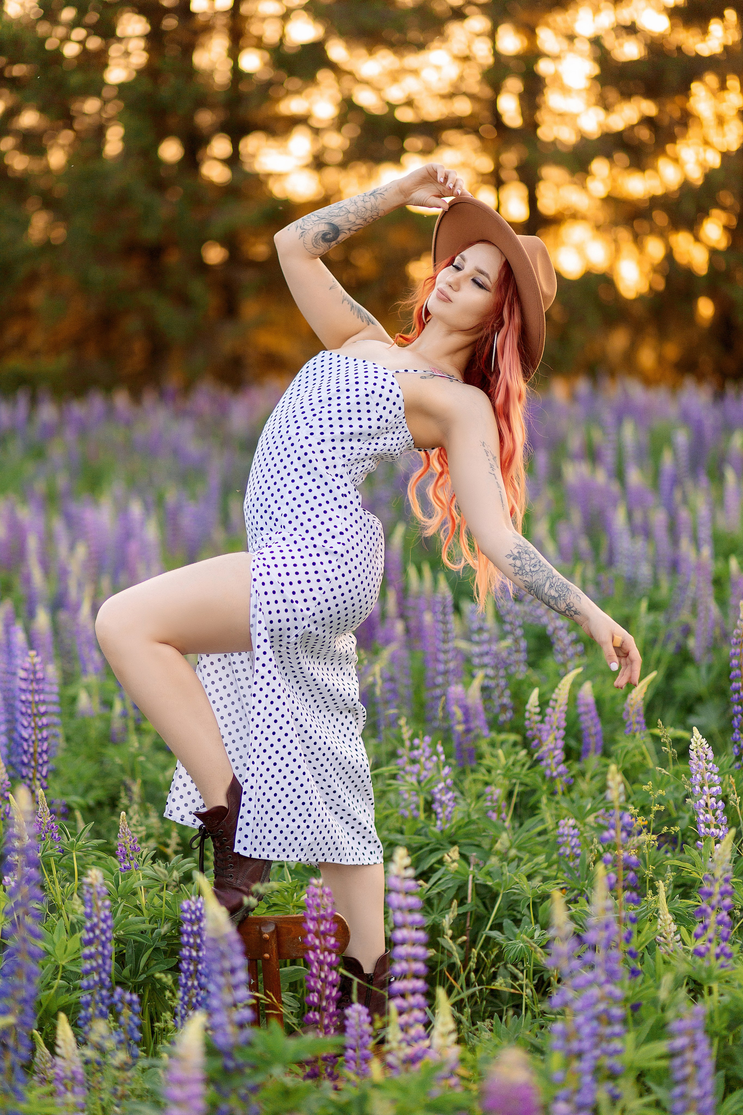 Люпиновая Фотосессия на закате. Профессиональный фотограф в Ижевске Леша Петров