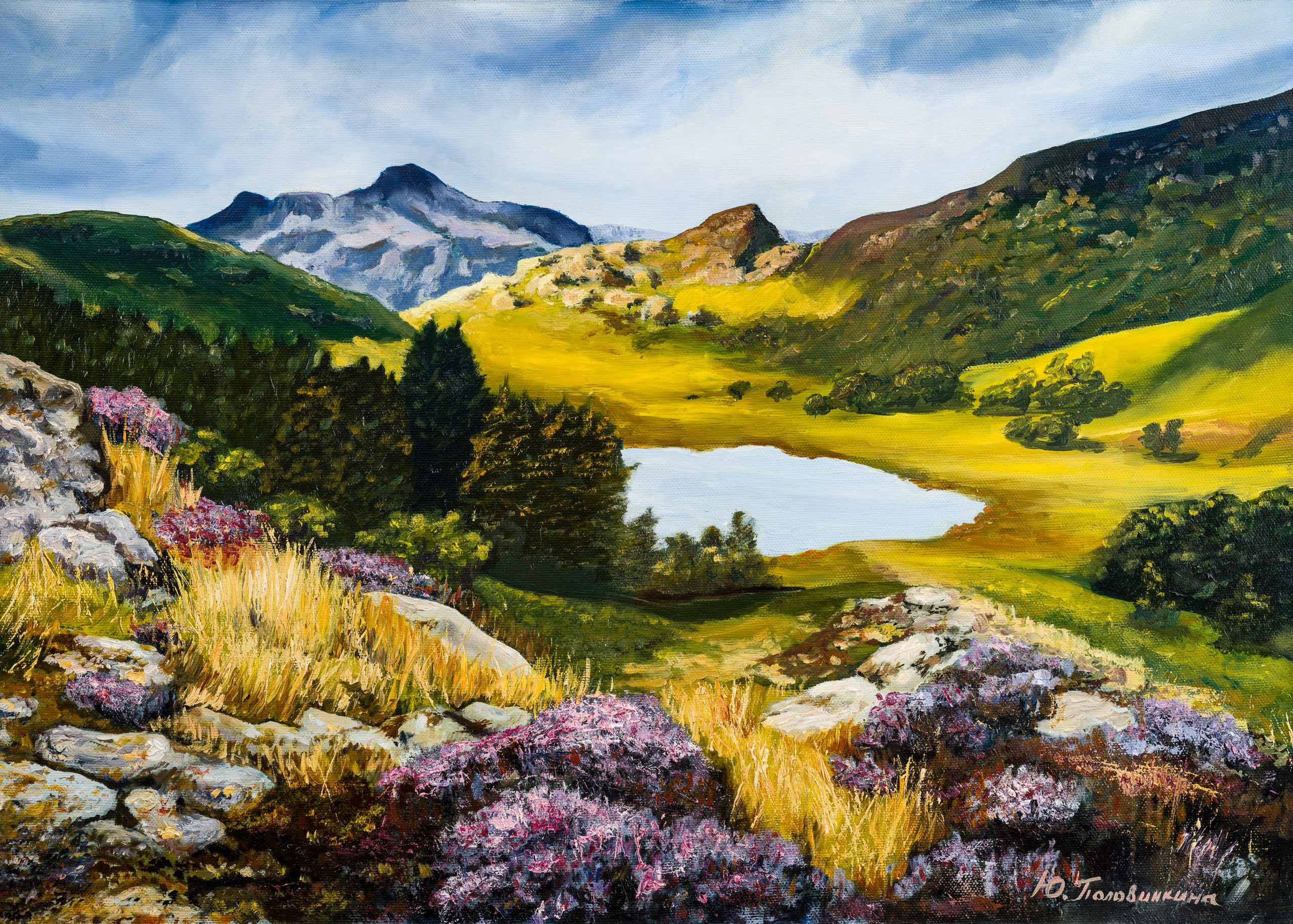 «Вересковая пустошь» - художник Юлия Половинкина (холст, масло, 70x50см, 2021)