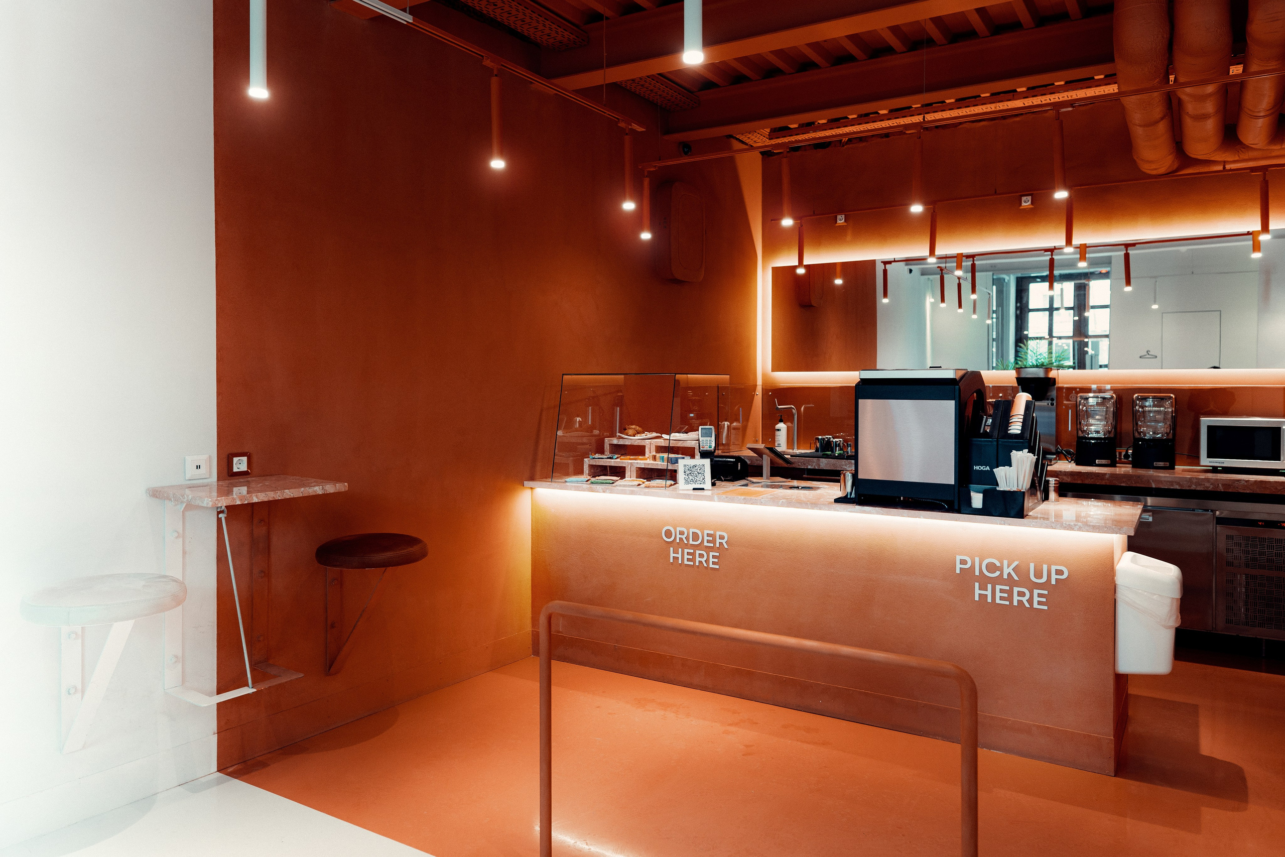 Interior photography of a coffee shop