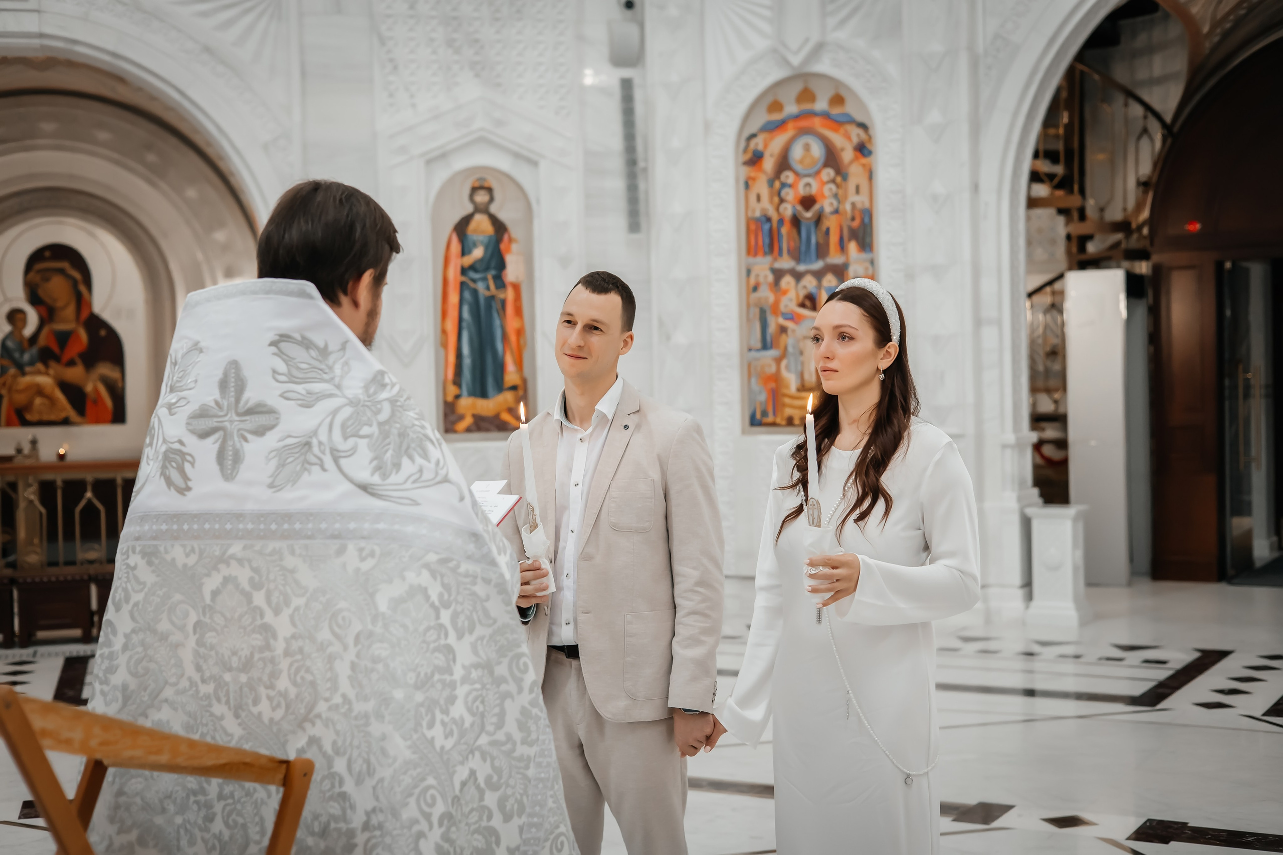 Венчание Ольги и Никиты в Храме Святого Равноапостольного князя Владимира в Тушино. Фотограф на крещение и венчание Москва  Надежда Баланина