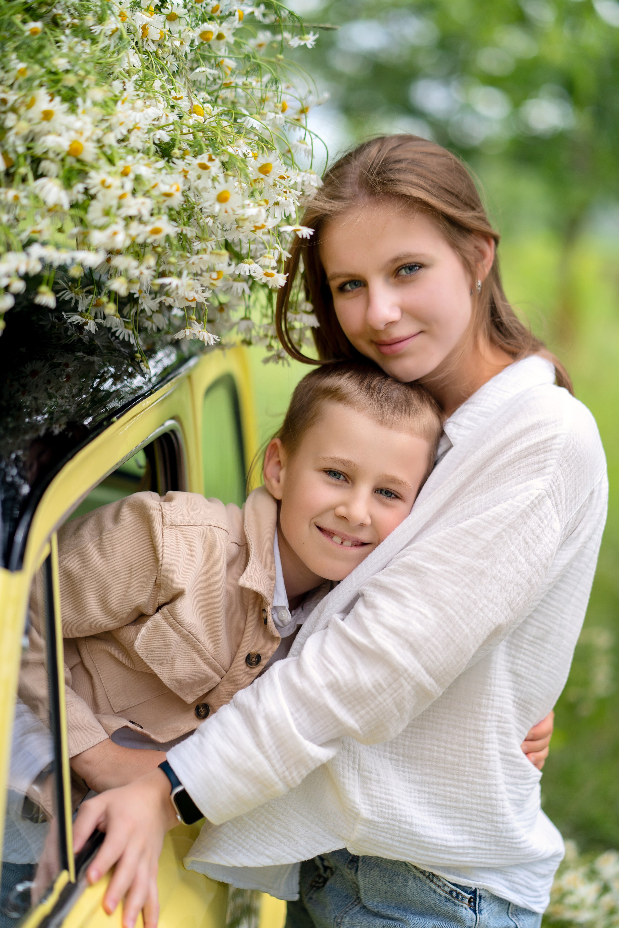 Фотодень Машина с ромашками. Семейный и свадебный фотограф Минск, Беларусь Анна Орловская