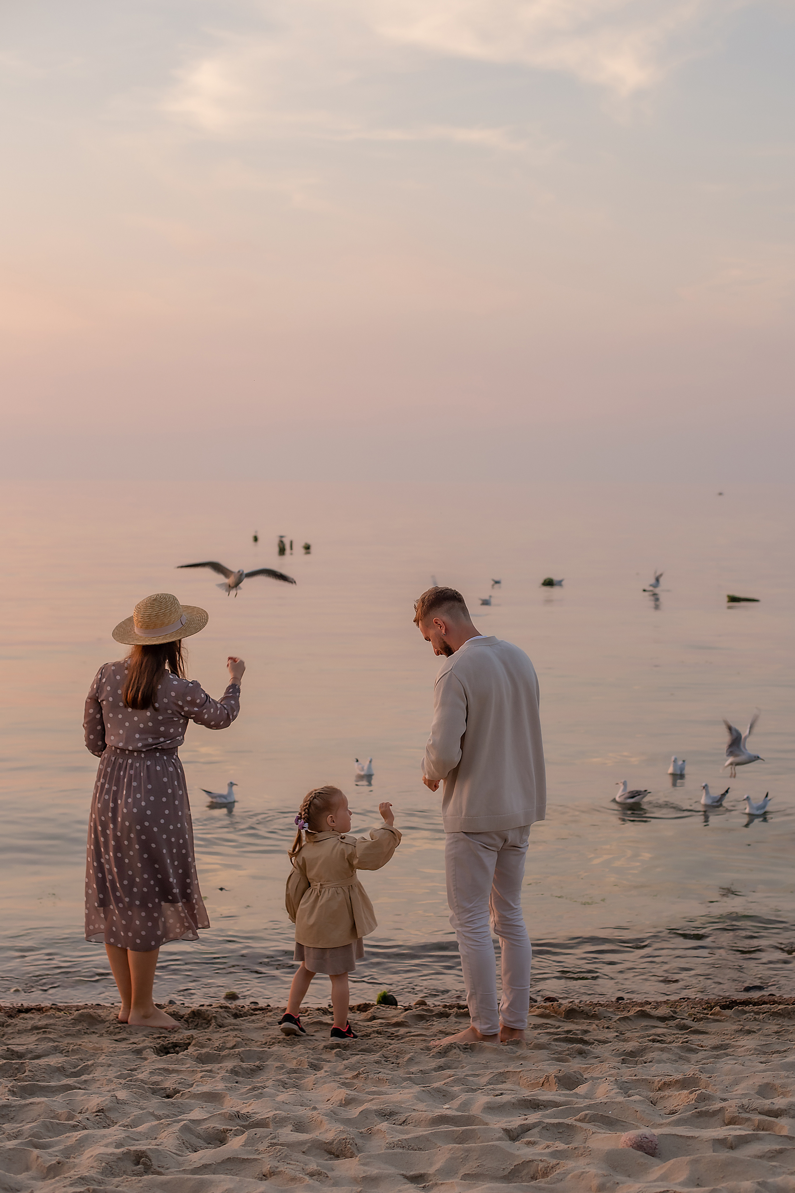 Вера, Дима и Лилия. Закат в Зеленоградске. Фотограф в Калининграде Решетникова Алина