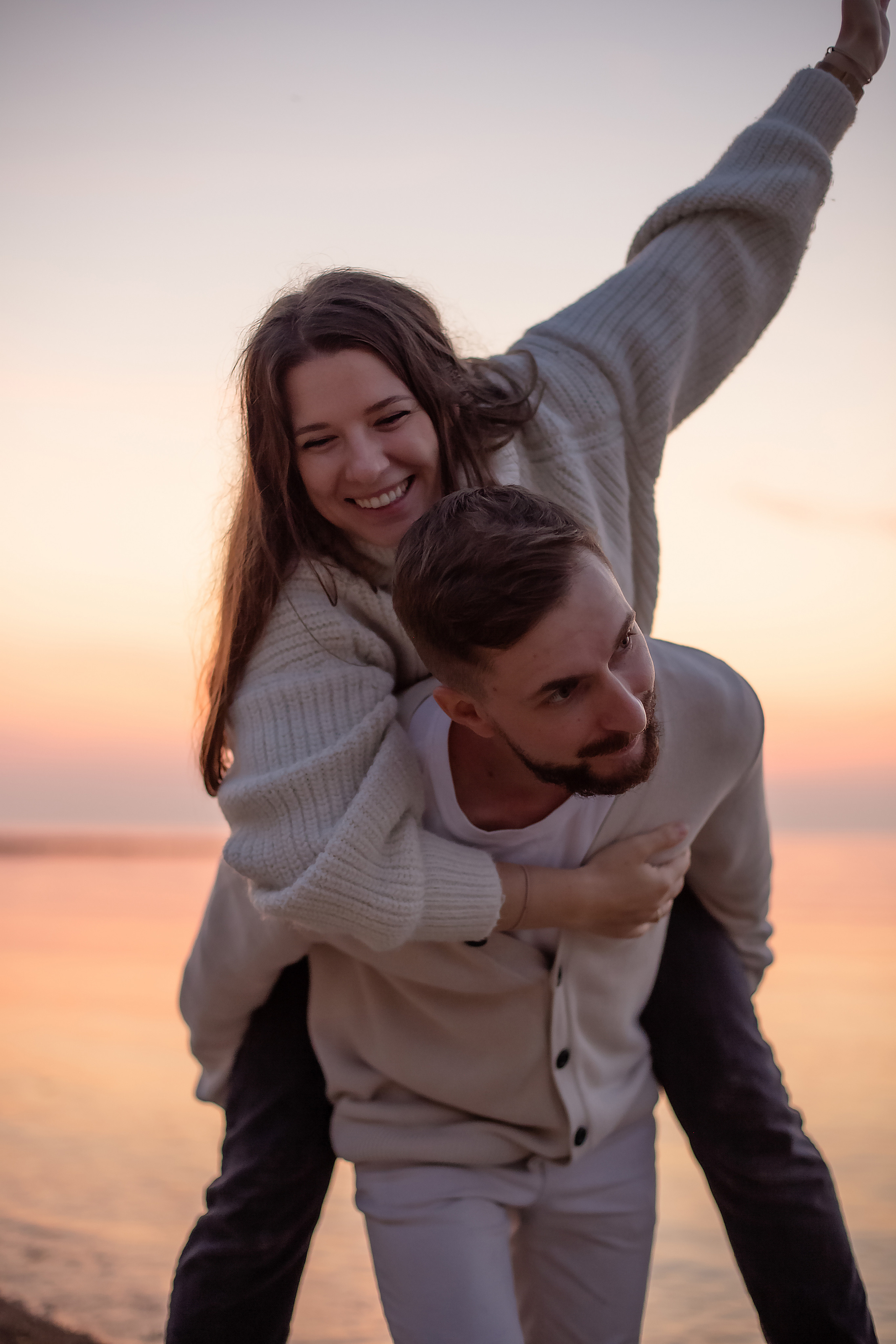 Вера, Дима и Лилия. Закат в Зеленоградске. Фотограф в Калининграде Решетникова Алина