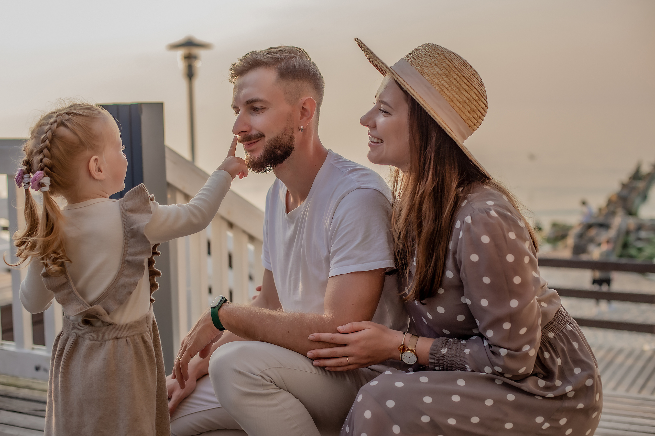 Вера, Дима и Лилия. Закат в Зеленоградске. Фотограф в Калининграде Решетникова Алина