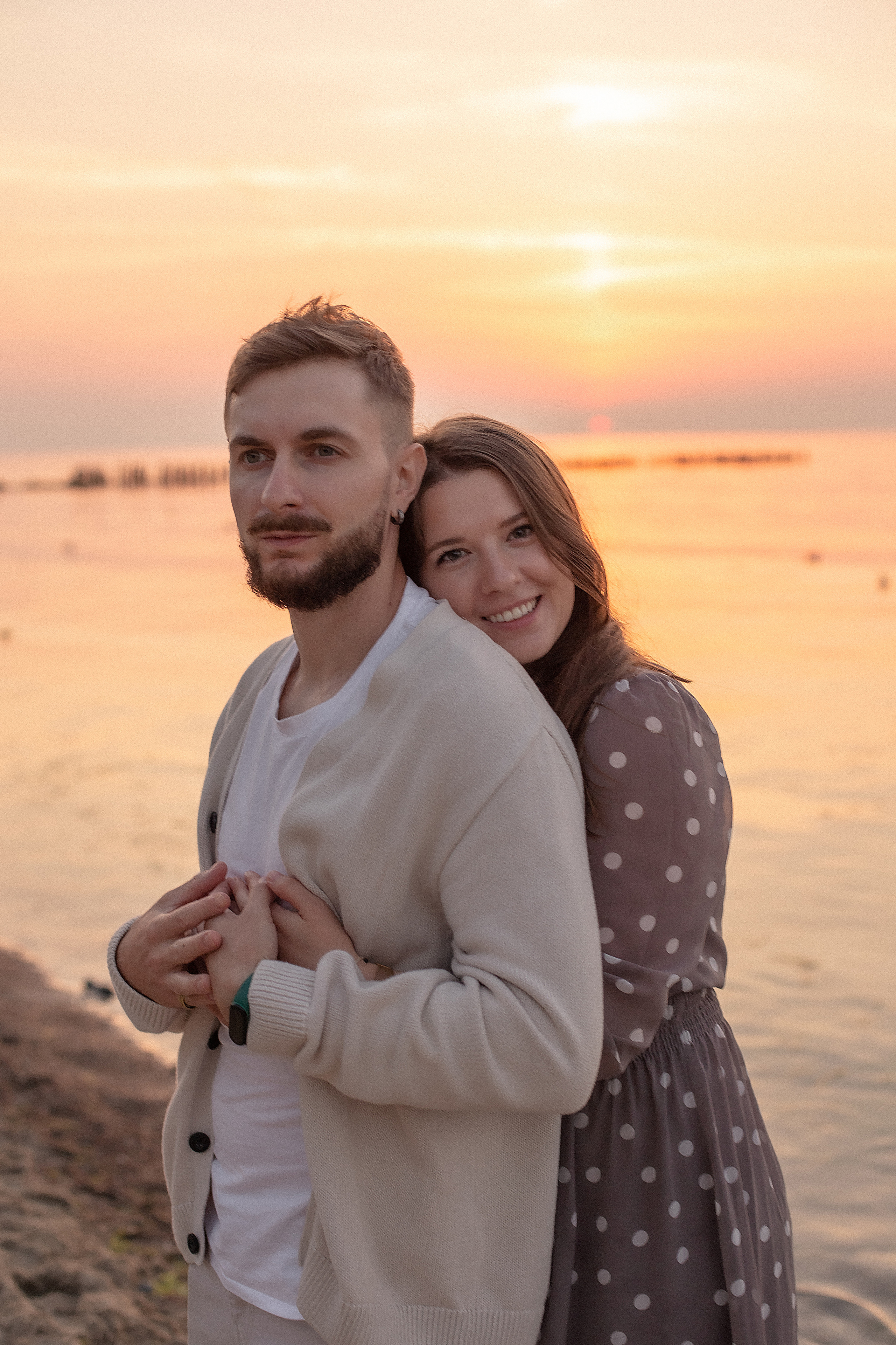 Вера, Дима и Лилия. Закат в Зеленоградске. Фотограф в Калининграде Решетникова Алина