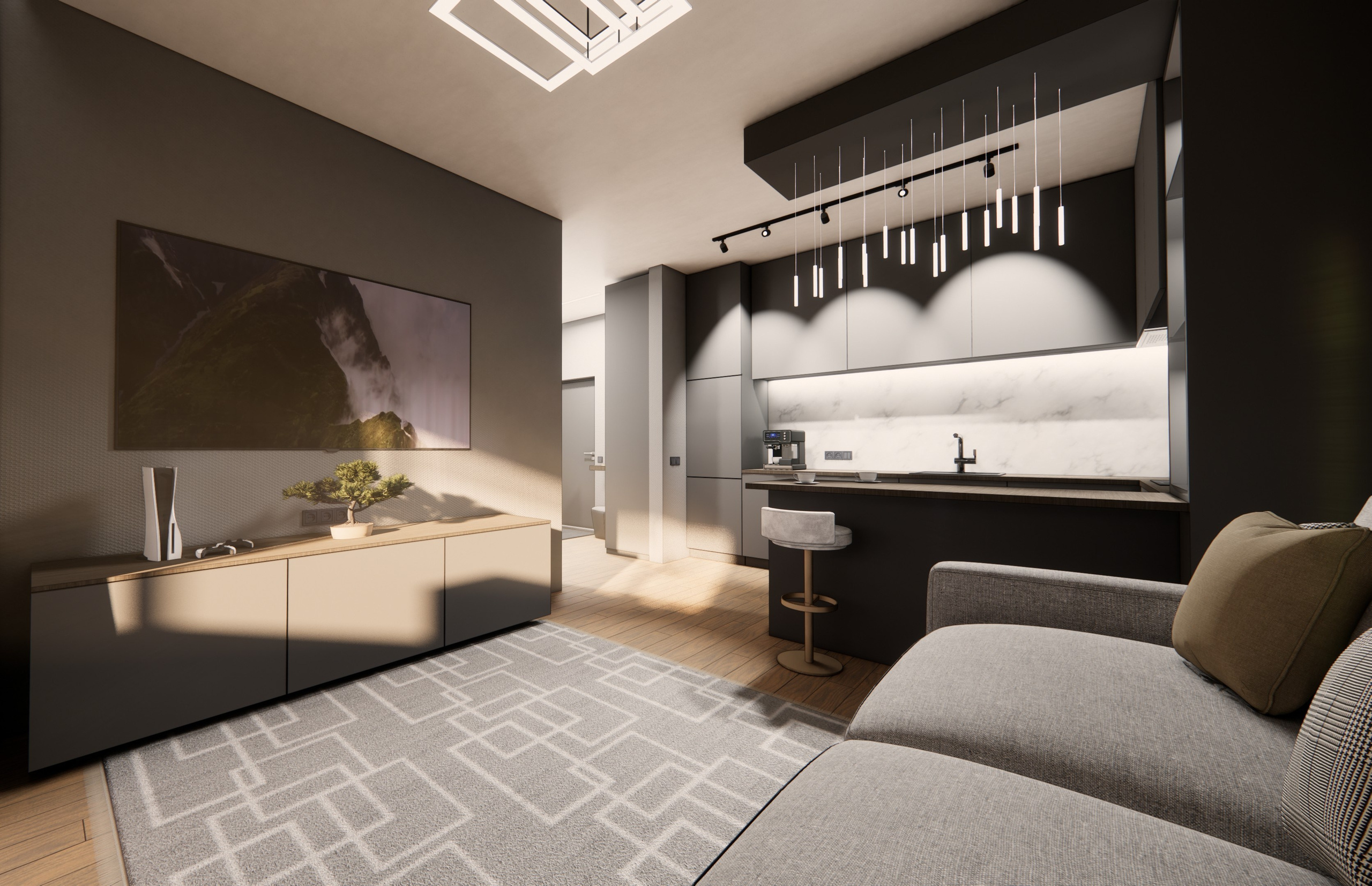 Проект № 2 — Квартира 49 кв. м. LANOIR: визуализация проектов, интерьер, экстерьер, ArchiCAD чертежи | Стерлитамак