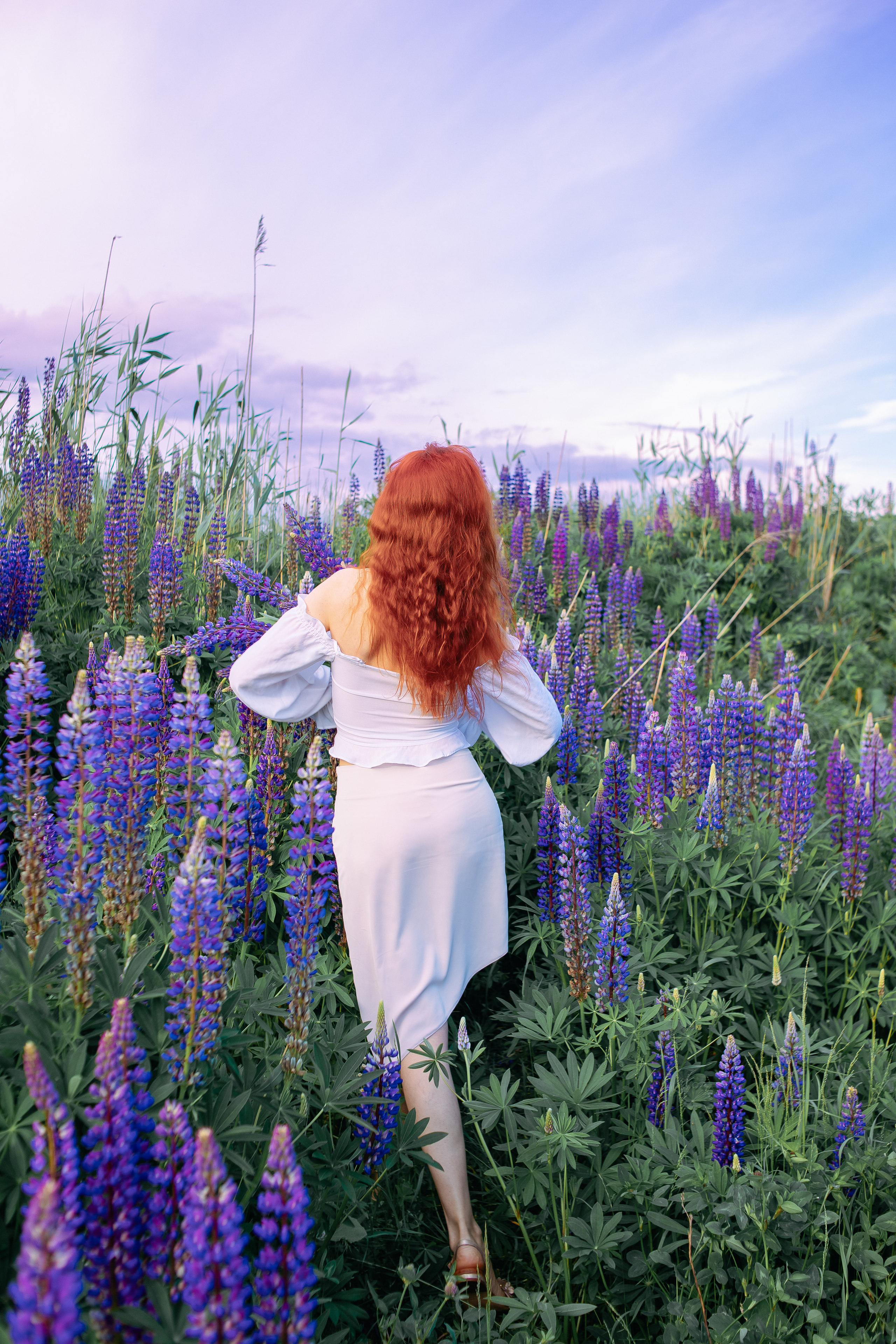 Образ на съемку с люпинами и сиренью. Фотограф в Санкт-Петербурге, Анна Скворцова