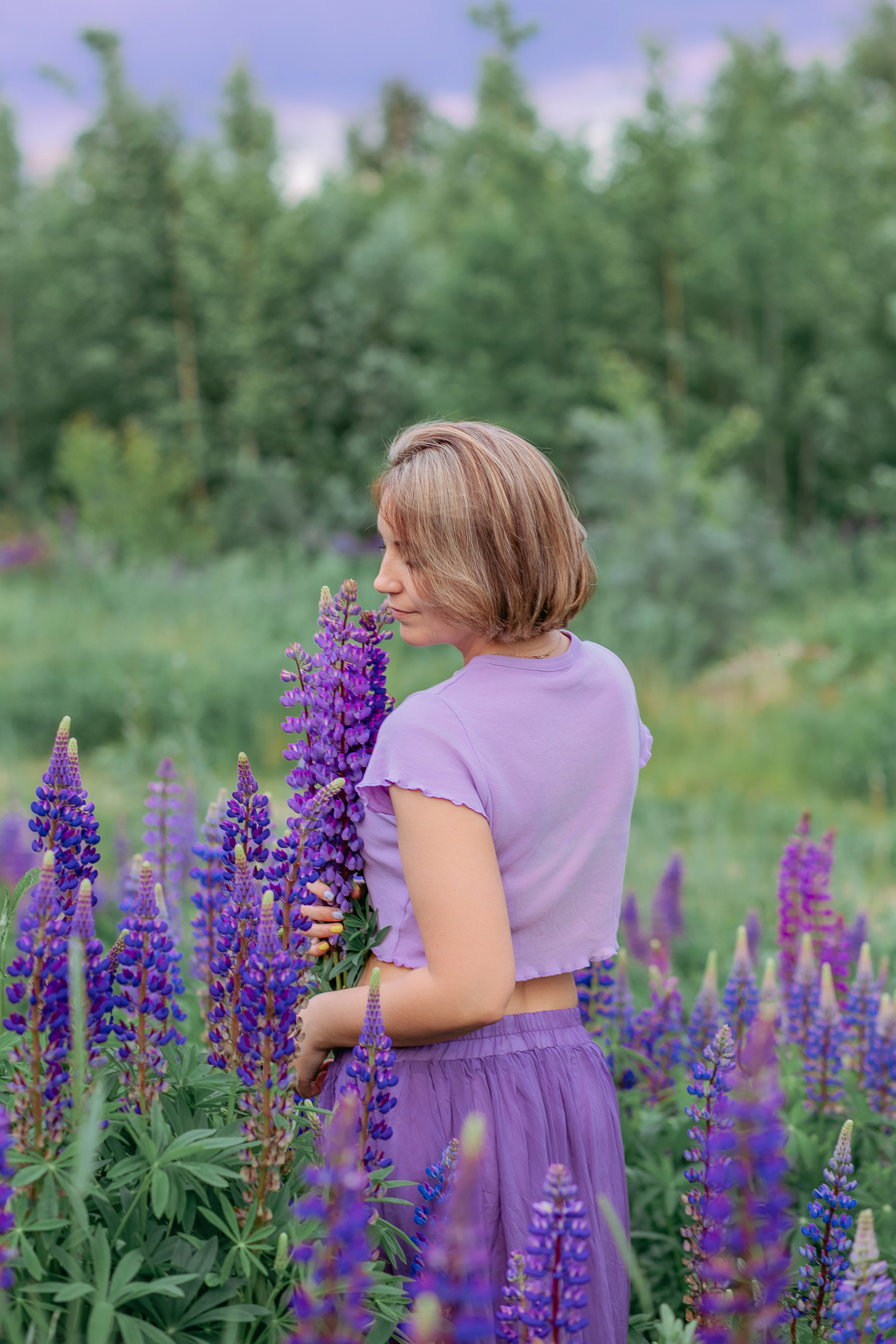 Образ на съемку с люпинами и сиренью. Фотограф в Санкт-Петербурге, Анна Скворцова