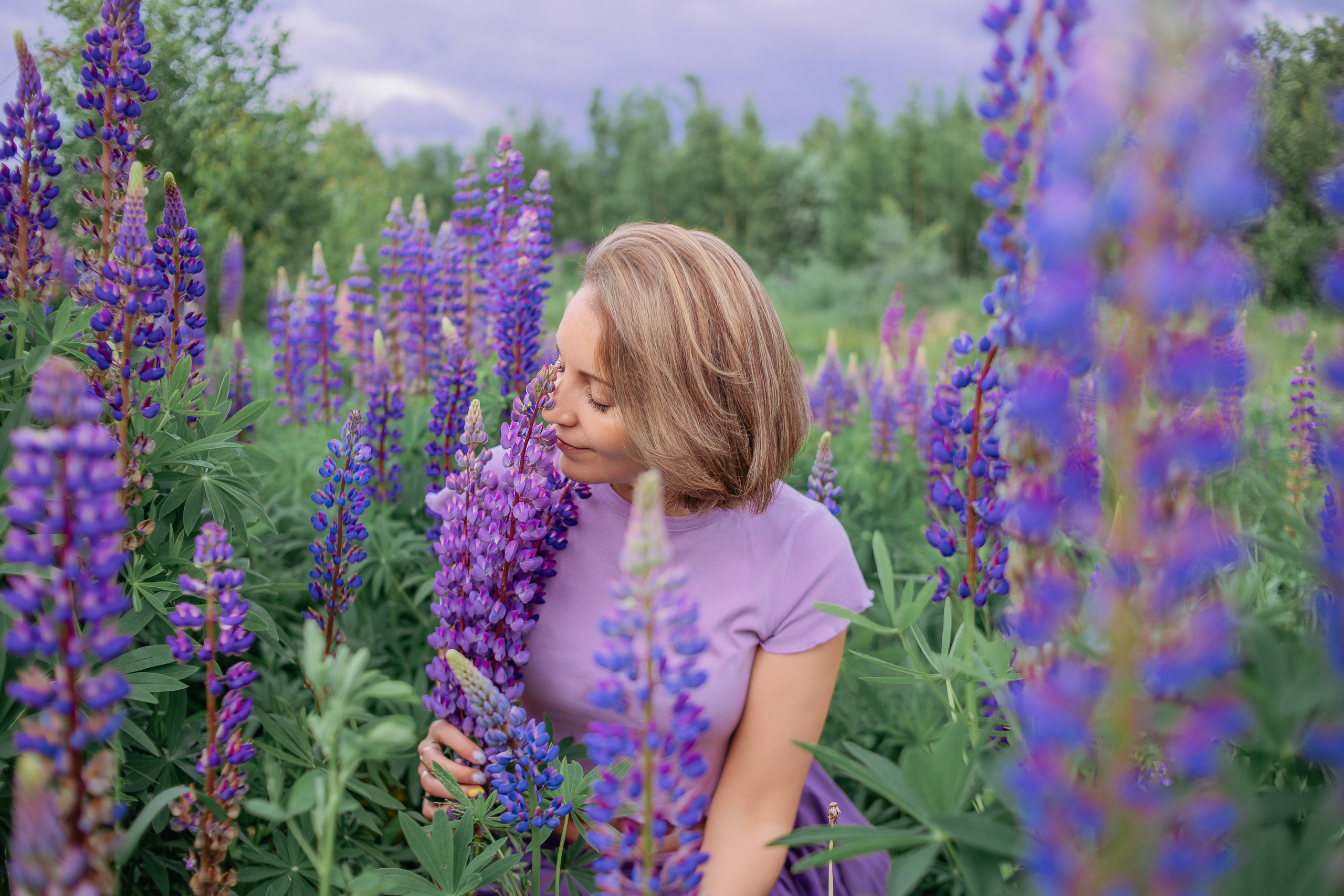 Образ на съемку с люпинами и сиренью. Фотограф в Санкт-Петербурге, Анна Скворцова