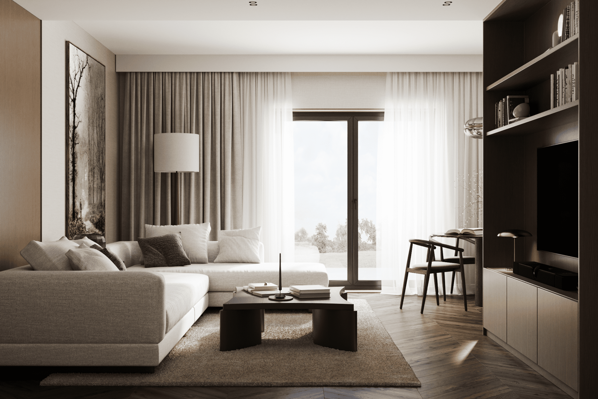 Kitchen and living room_A3_2024. 3d визуализатор интерьера Анастасия Лосицкая