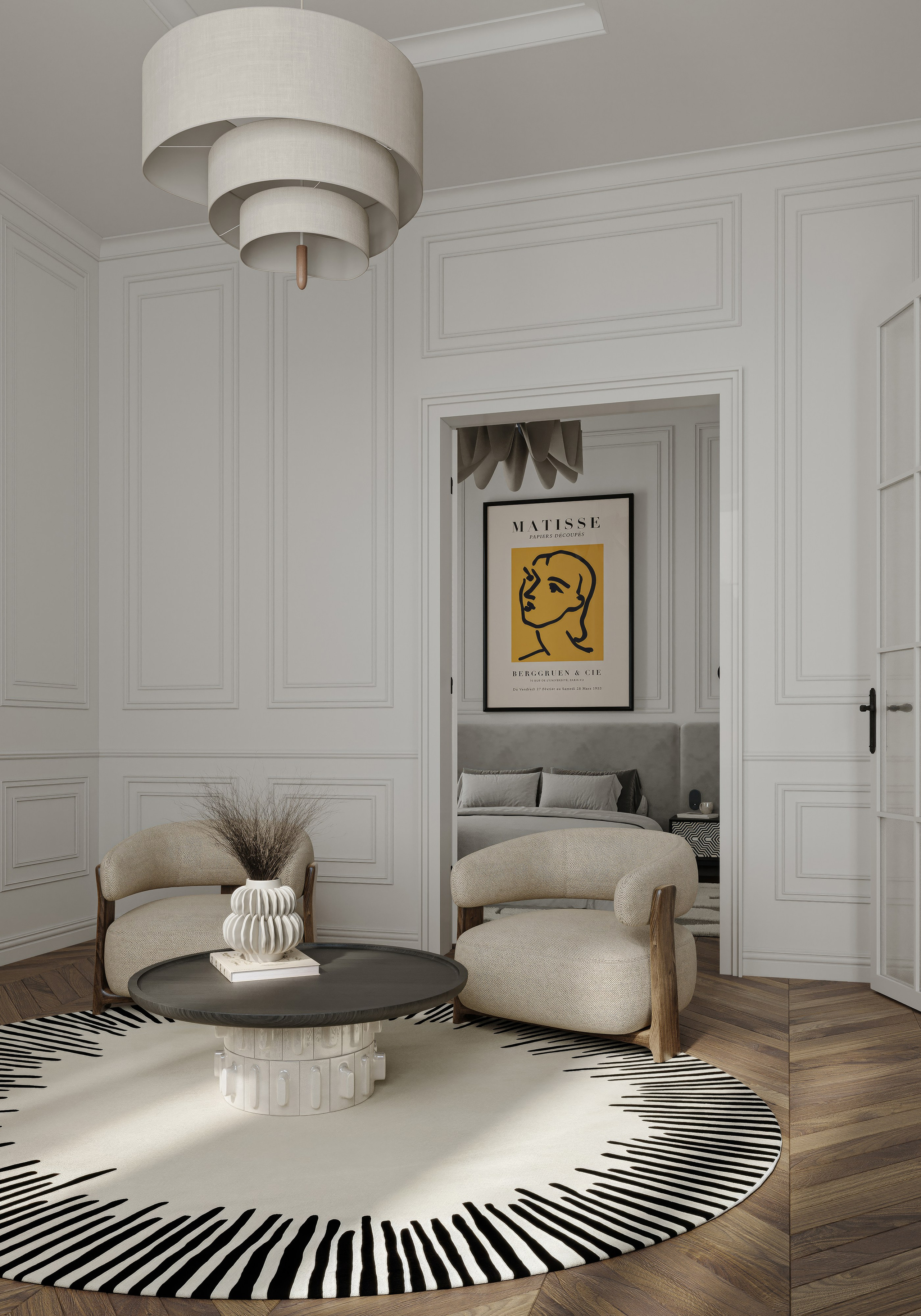 Апартаменты в Санкт-Петербурге, 2025. 3D визуализация интерьера и архитектурной среды