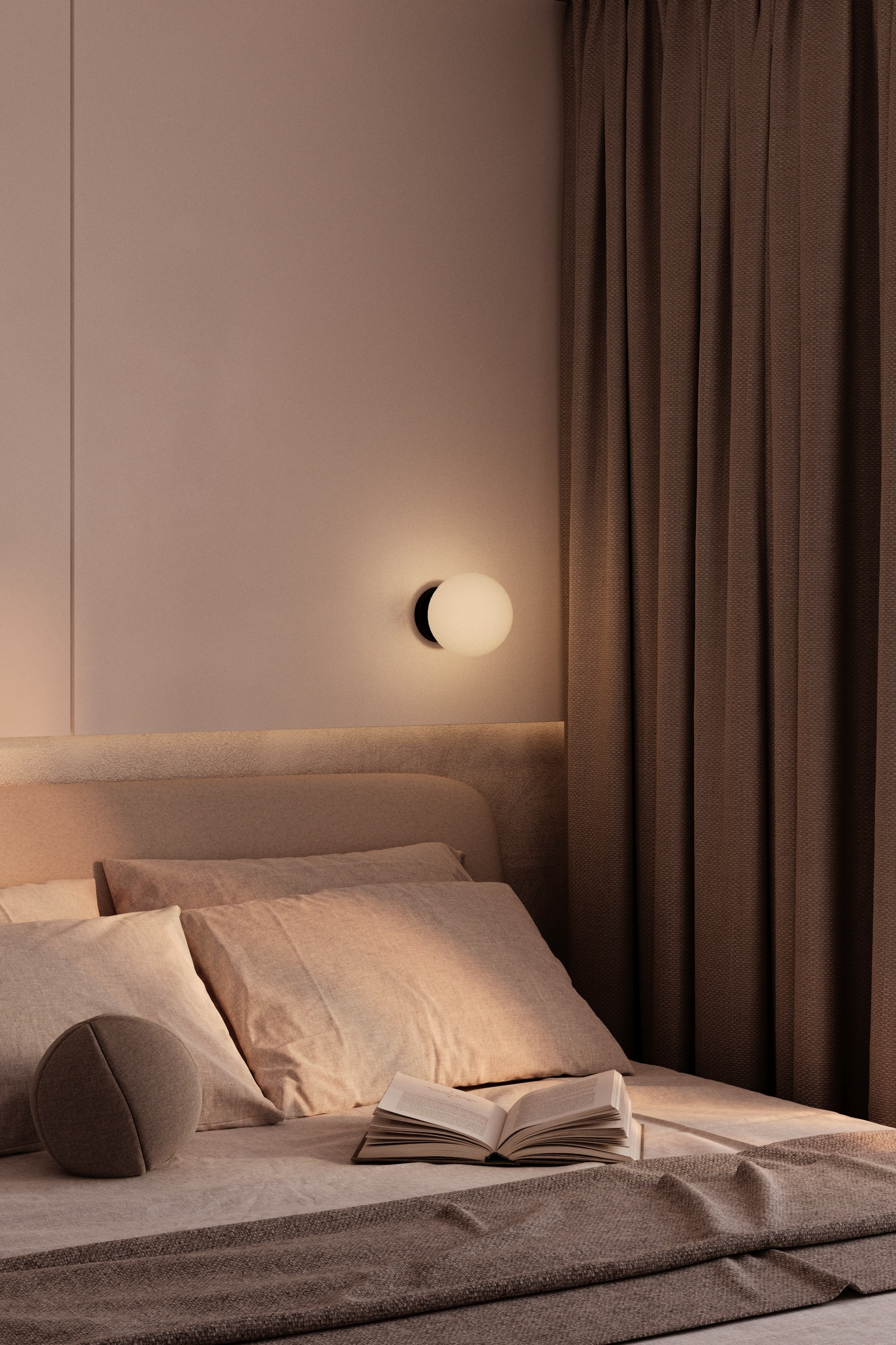 спальня в современном стиле, скандинавский стиль, дизайн спальни, дизайн интерьера, минимализм, апартаменты, функциональность, апартаменты под сдачу