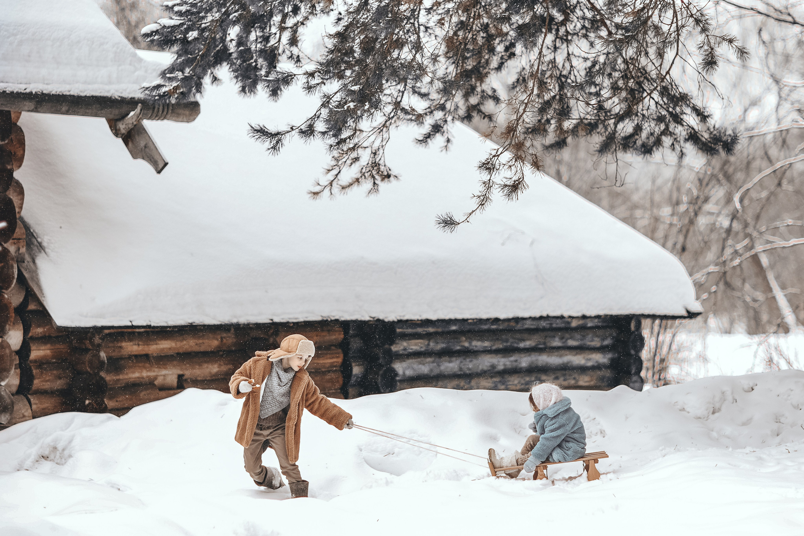 Зимняя уличная фотосессия большой дружной семьи в Истре. Профессиональный фотограф в Москве, Подмосковье