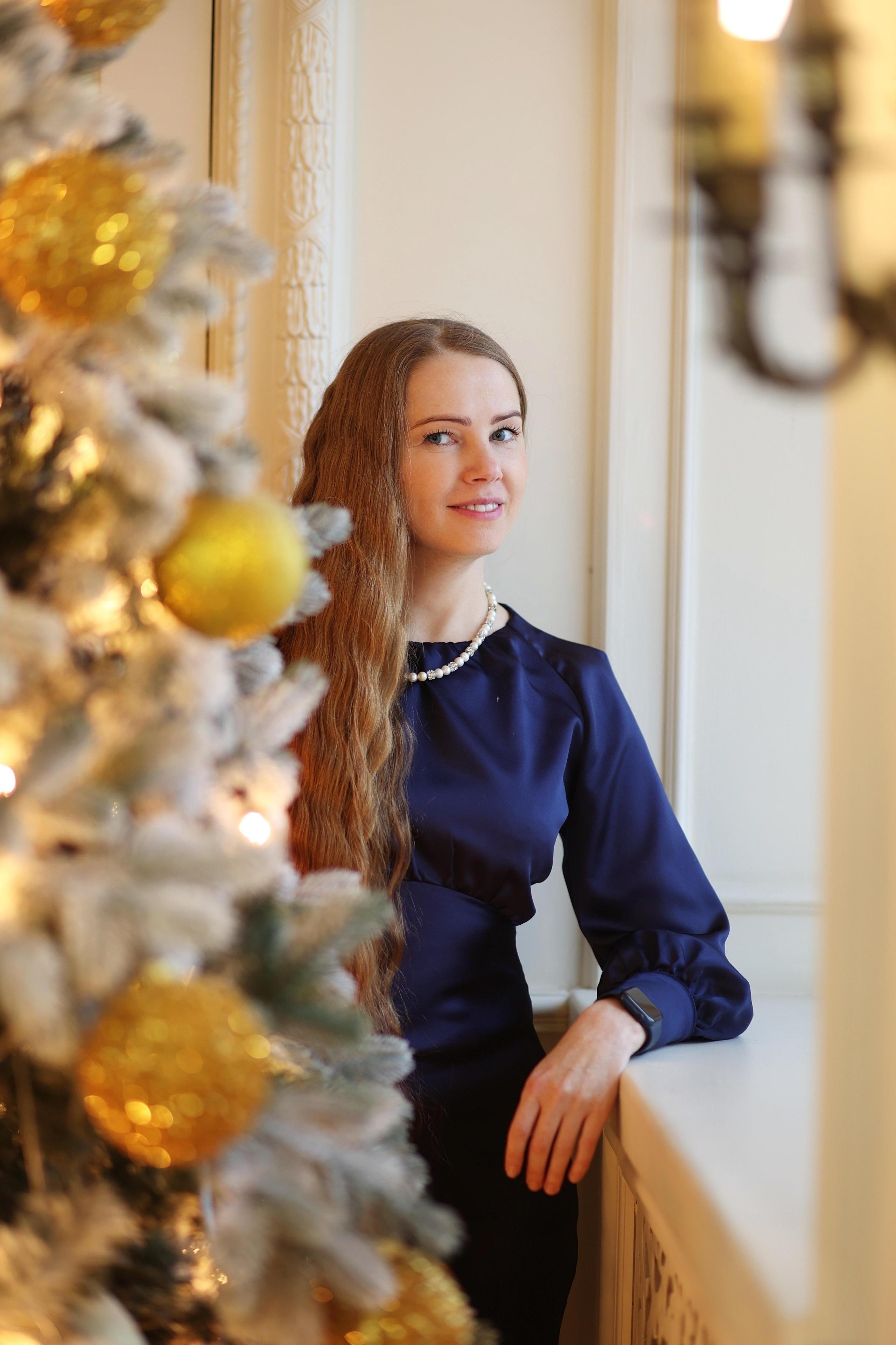 Новогодняя фотостудия. Йога в Новогодней атмосфере. Портретный фотограф Москва