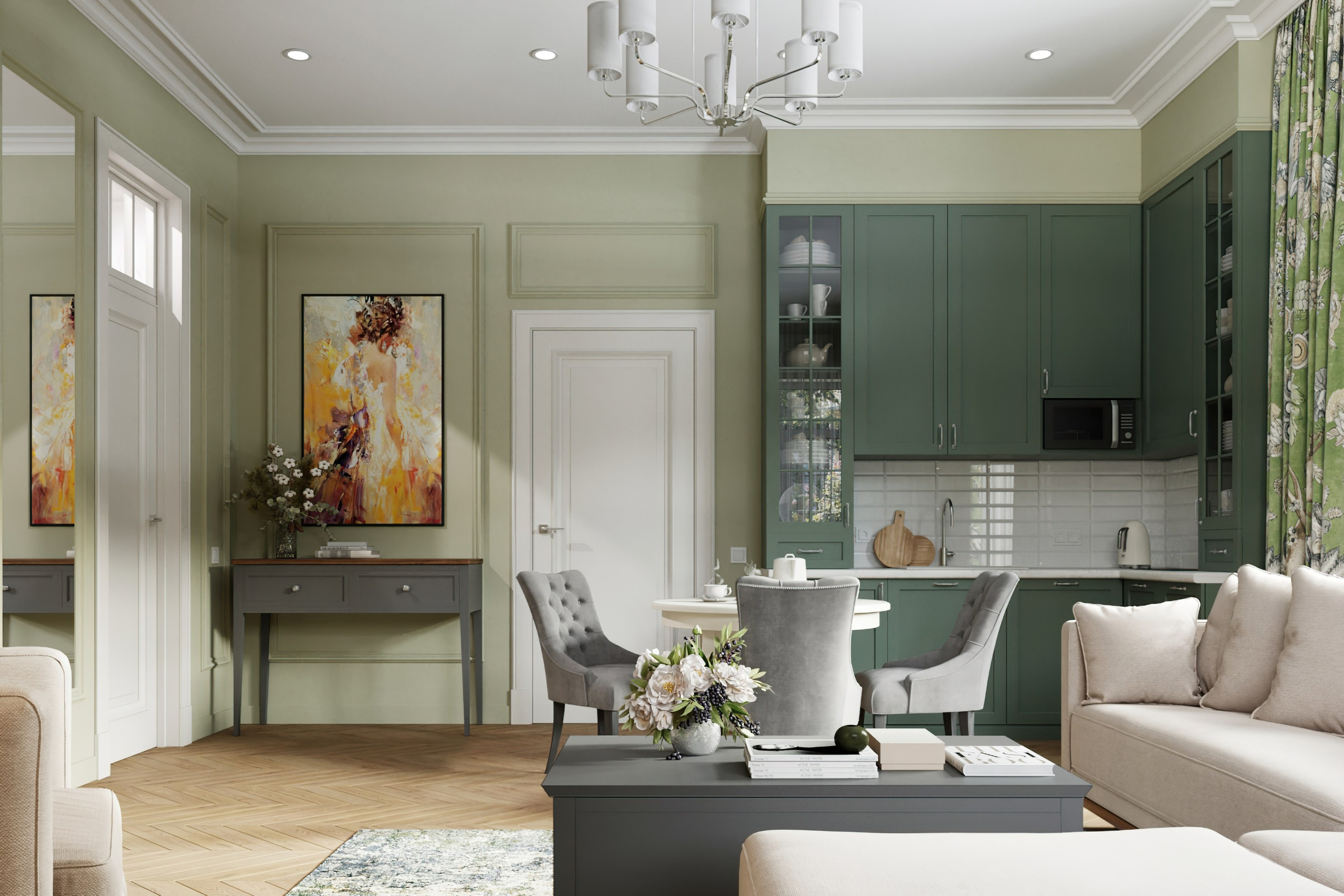 Визуализация студии 54 m². Заказать 3d визуализацию интерьеров — Дарья Веденёва