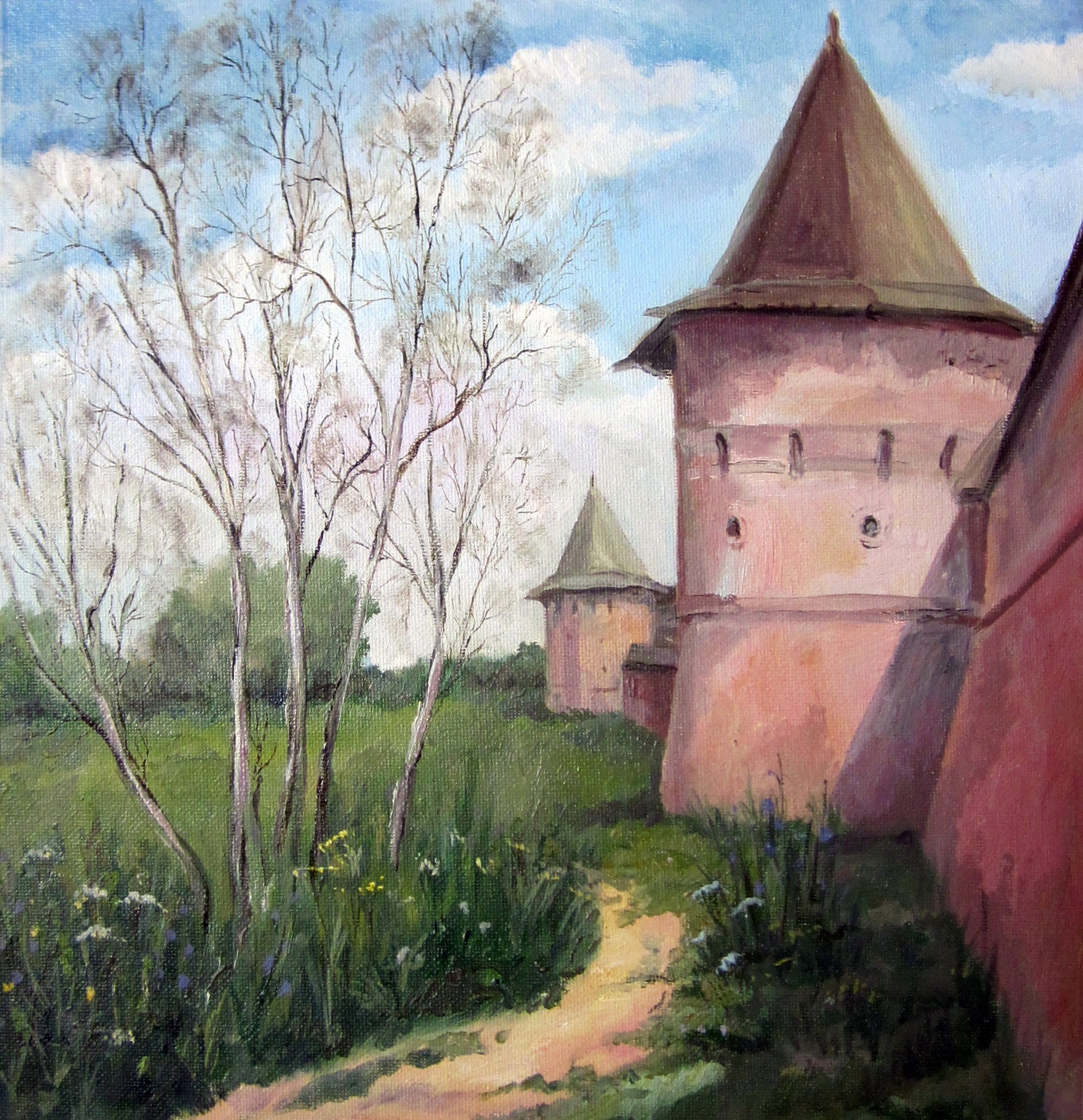 Стена Спасо-Евфимиева монастыря в Суздале, холст / масло, 2011