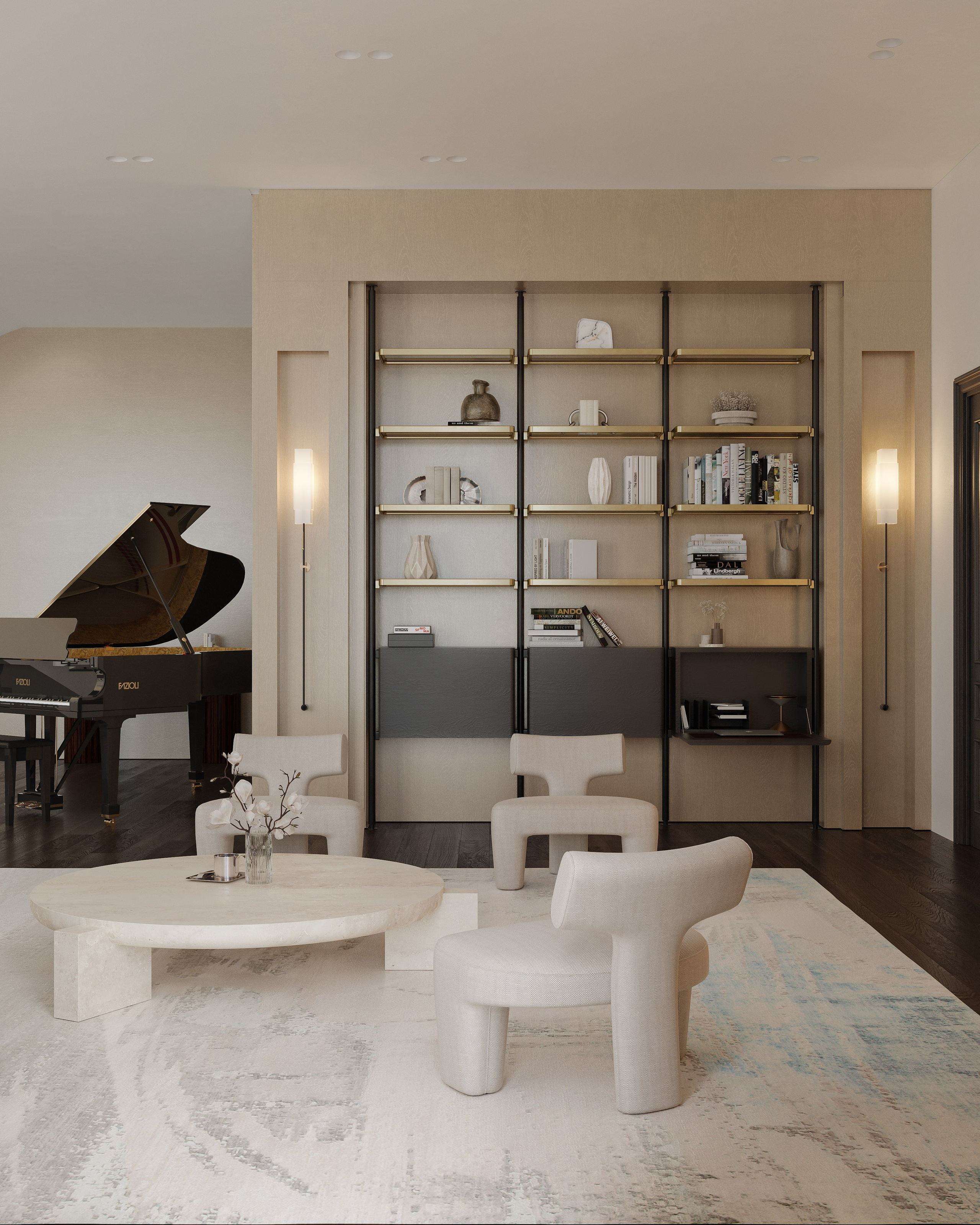 Дом у озера для DAAS Bureau. 3D визуализация интерьера и архитектурной среды