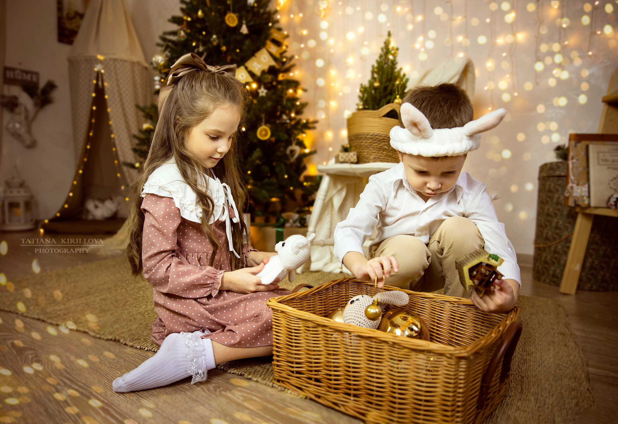 Новогодняя съемка для детей. Фотограф — Татьяна Кириллова, г. Санкт-Петербург
