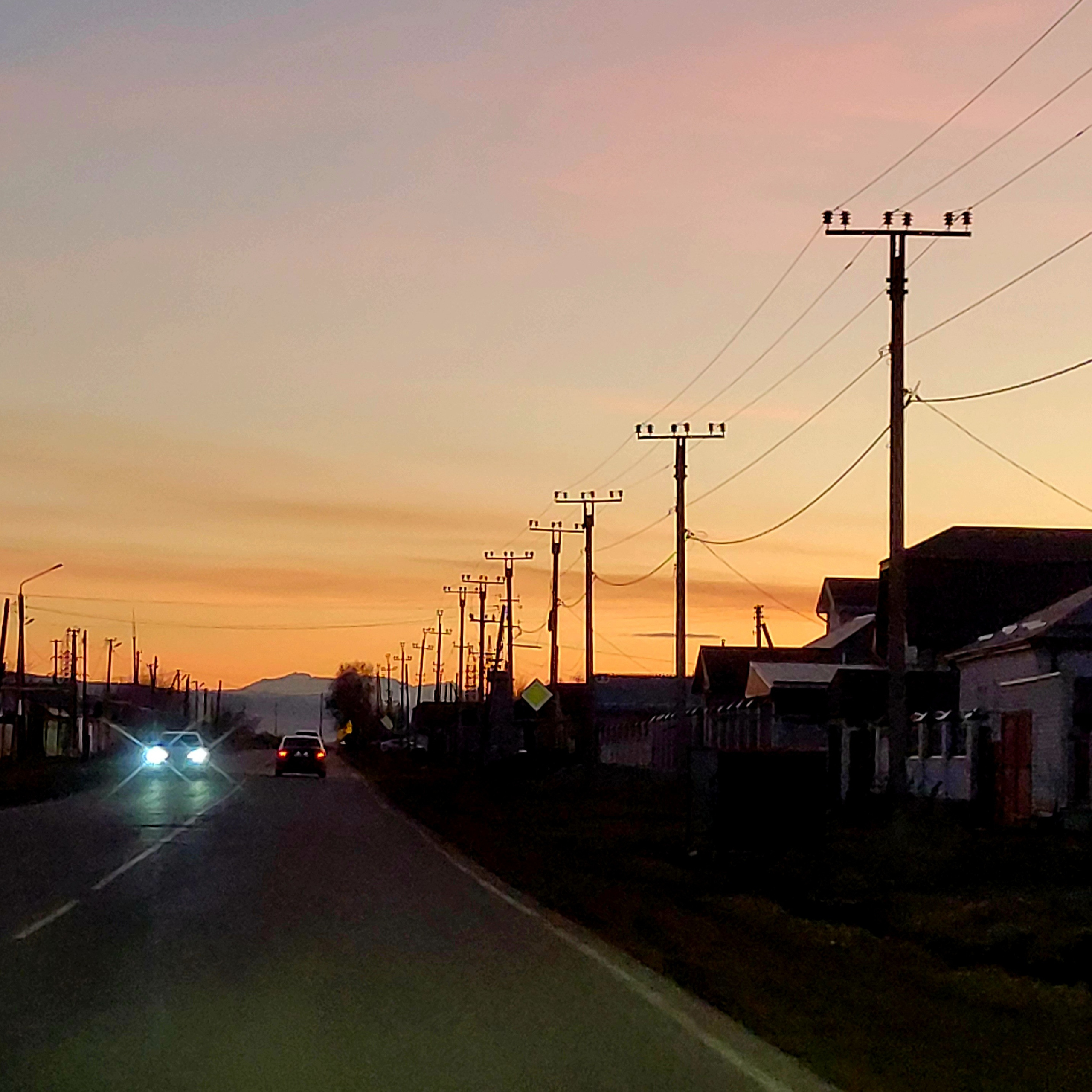 Закат на подъезде к Архызу