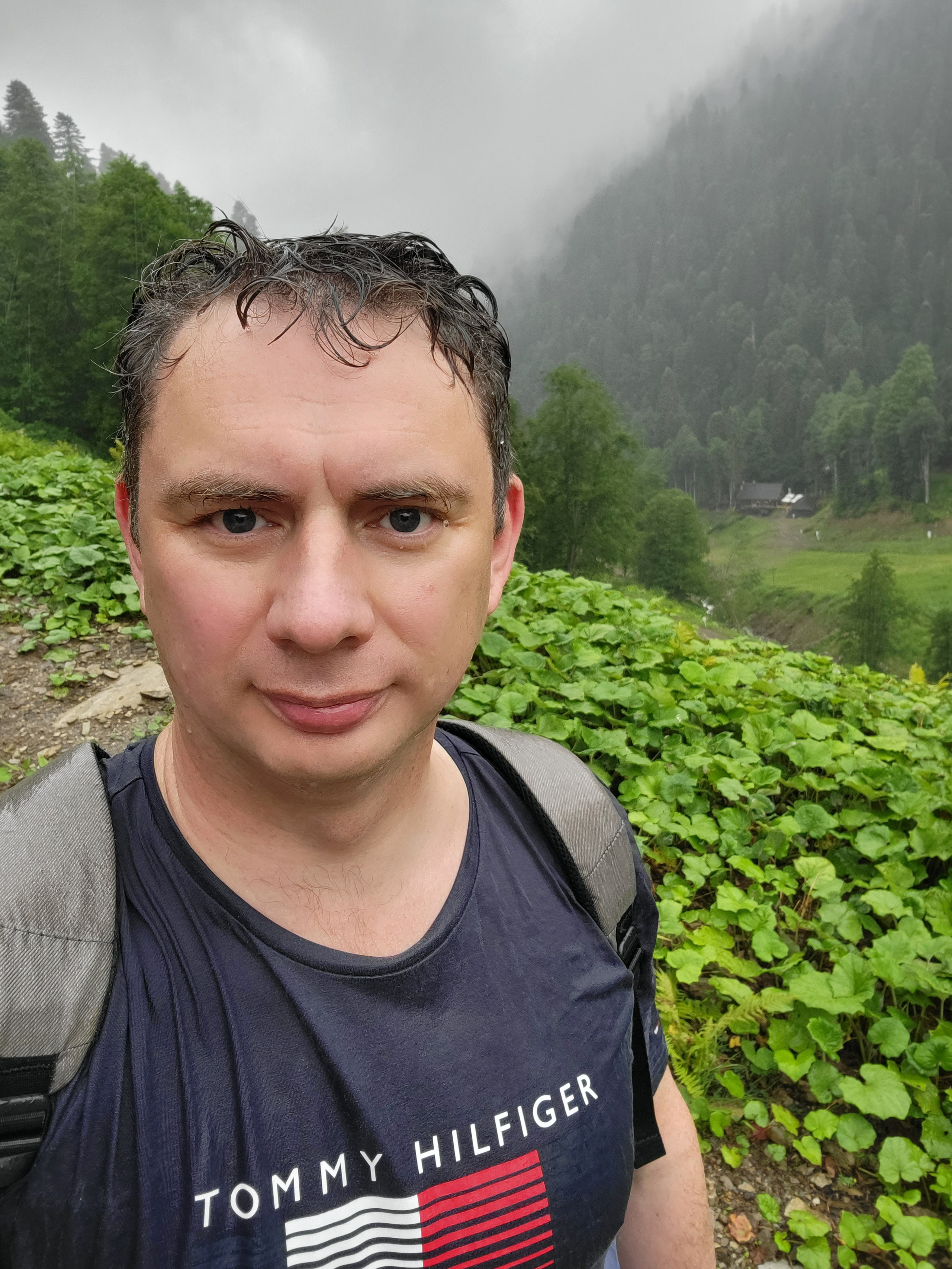 First "green" trail down. 