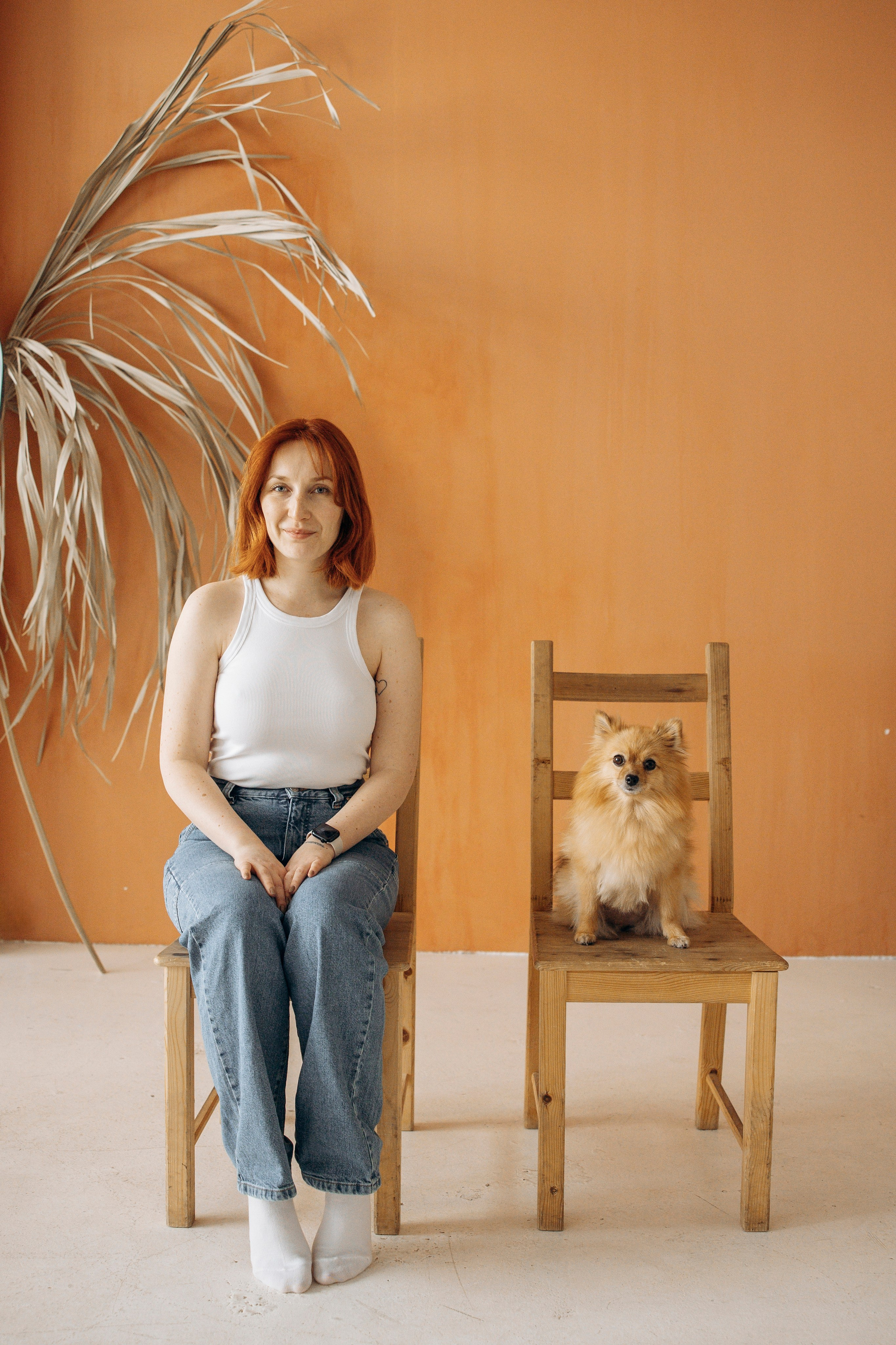 Съемка в студии с собакой. Анастасия Белаш