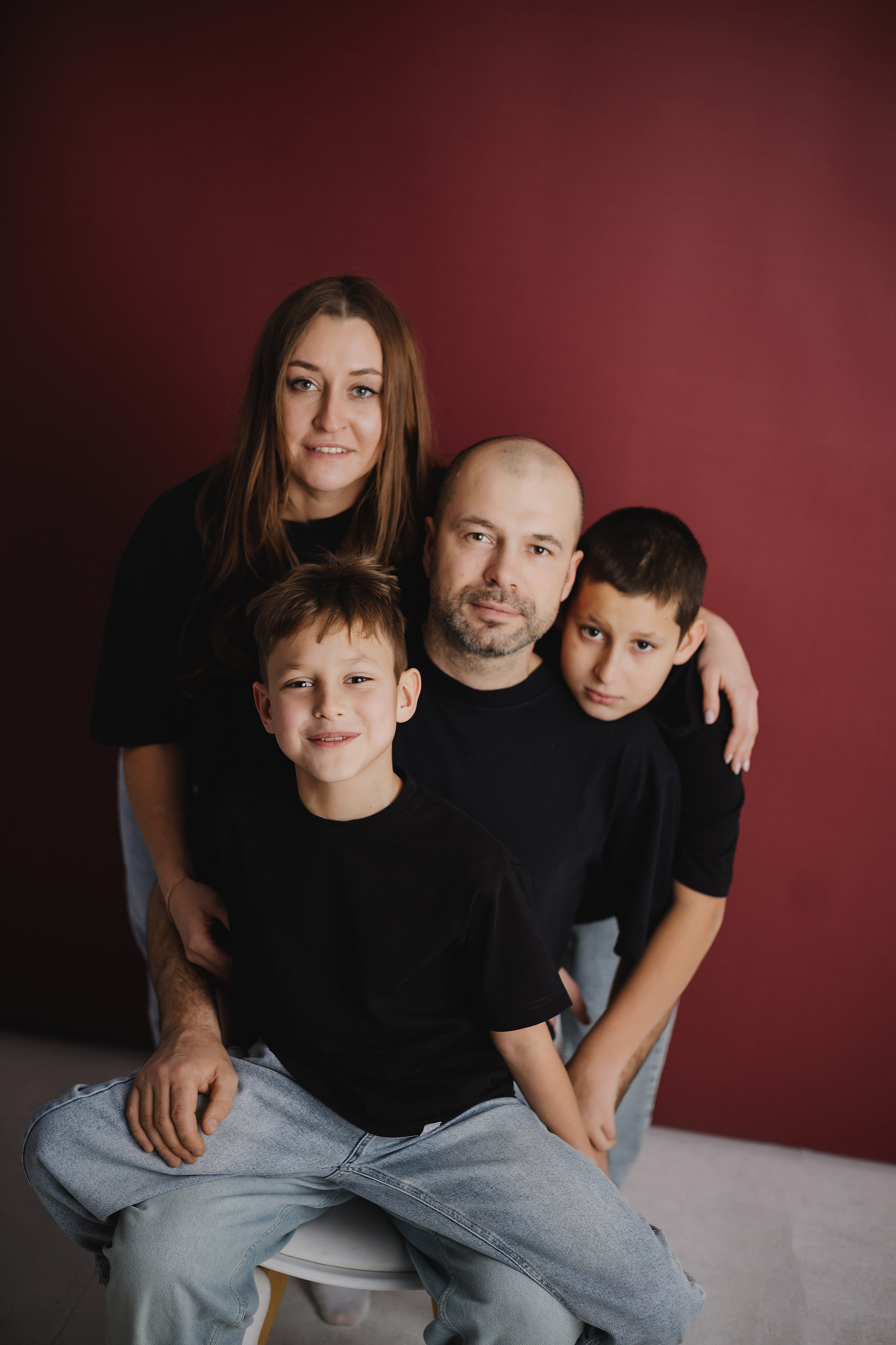 Фотография семьи в фотостудии