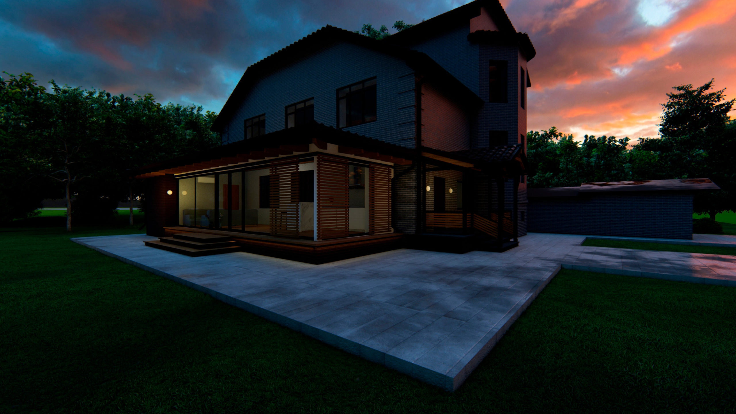 Реконструкция крыльца и пристройки. Эскизный проект. RASEN DESIGN. Архитектурные проекты зданий, интерьеров и благоустройства