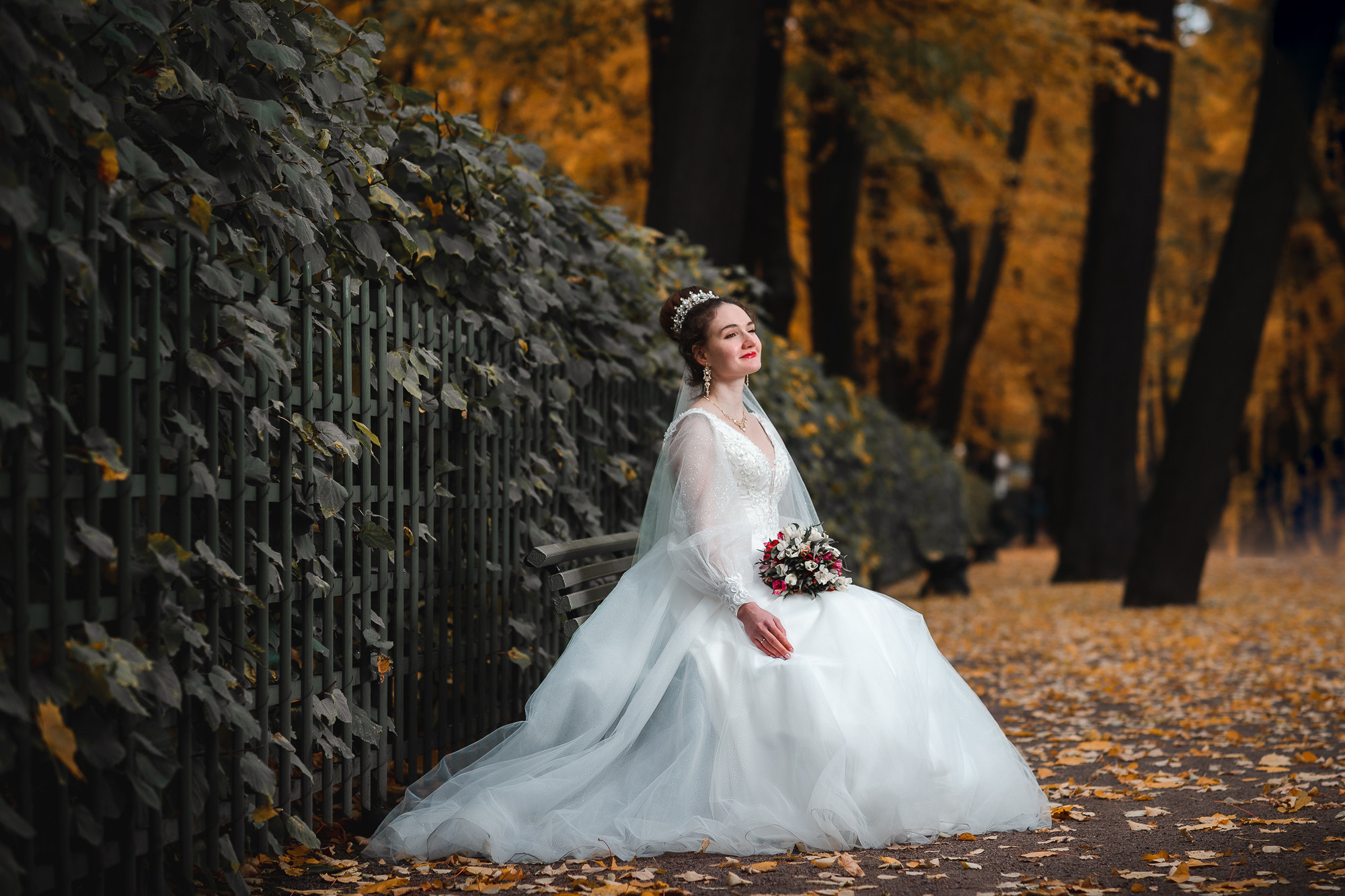 свадебная фотосессия в летнем саду