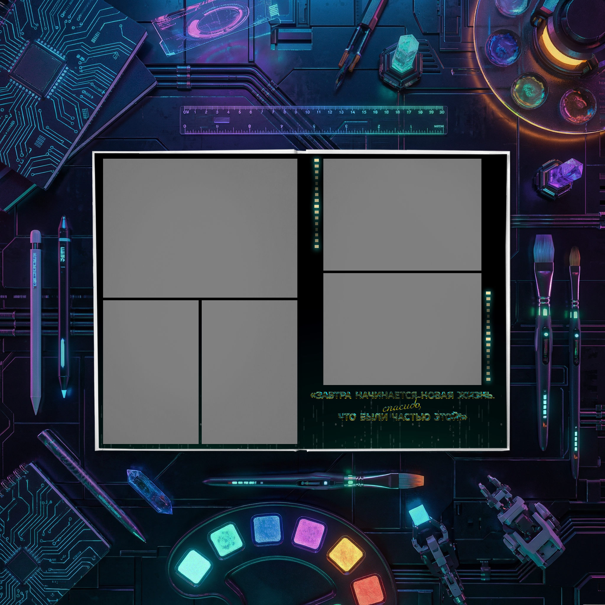 033 Cyberpunk. Дизайны, psd шаблоны школьных и выпускных альбомов и обложек