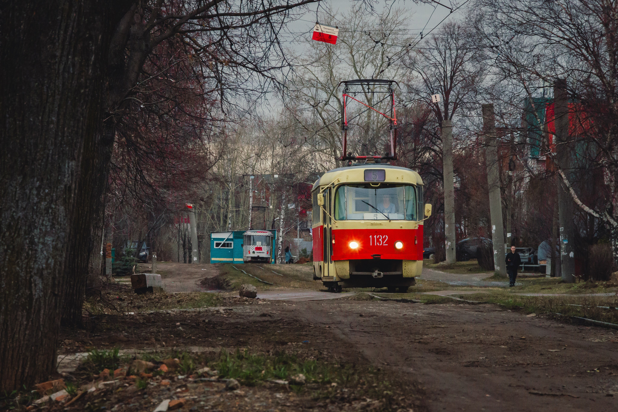 Трамвай в деревне. TATRA T3. Ижевск