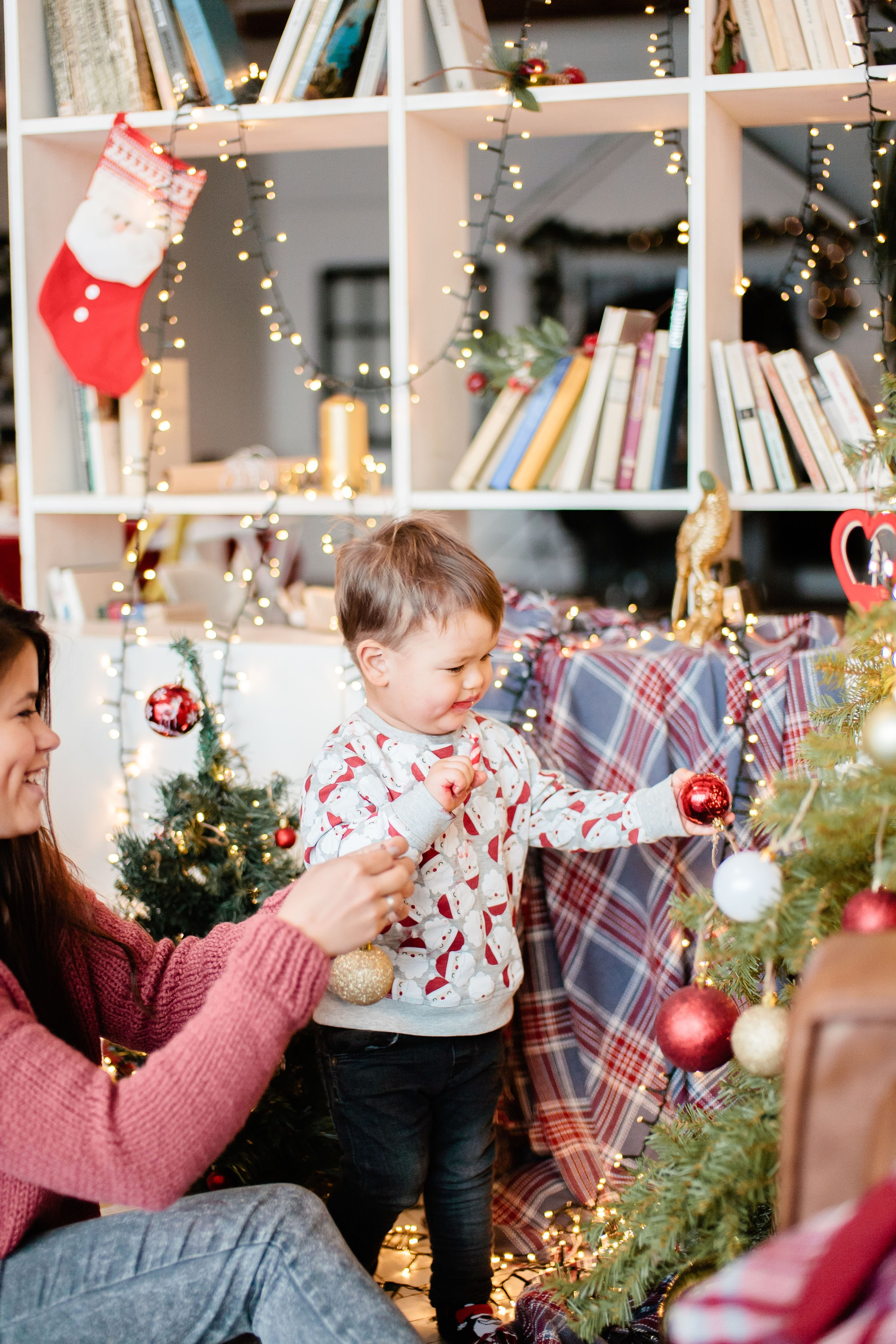 Семейная Новогодняя фотосессия в студии, фотограф в Москве