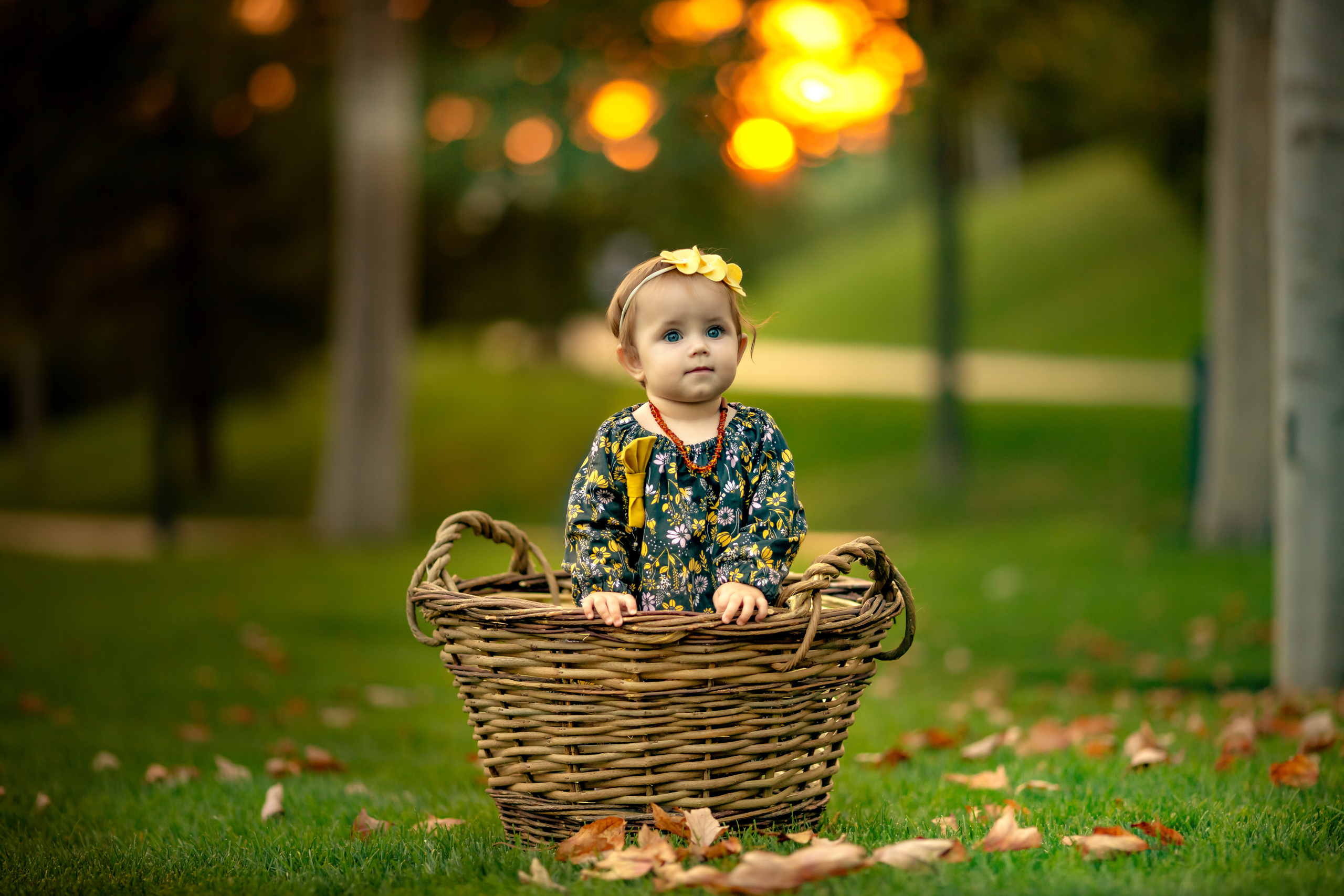 девочка в корзинке, малышка