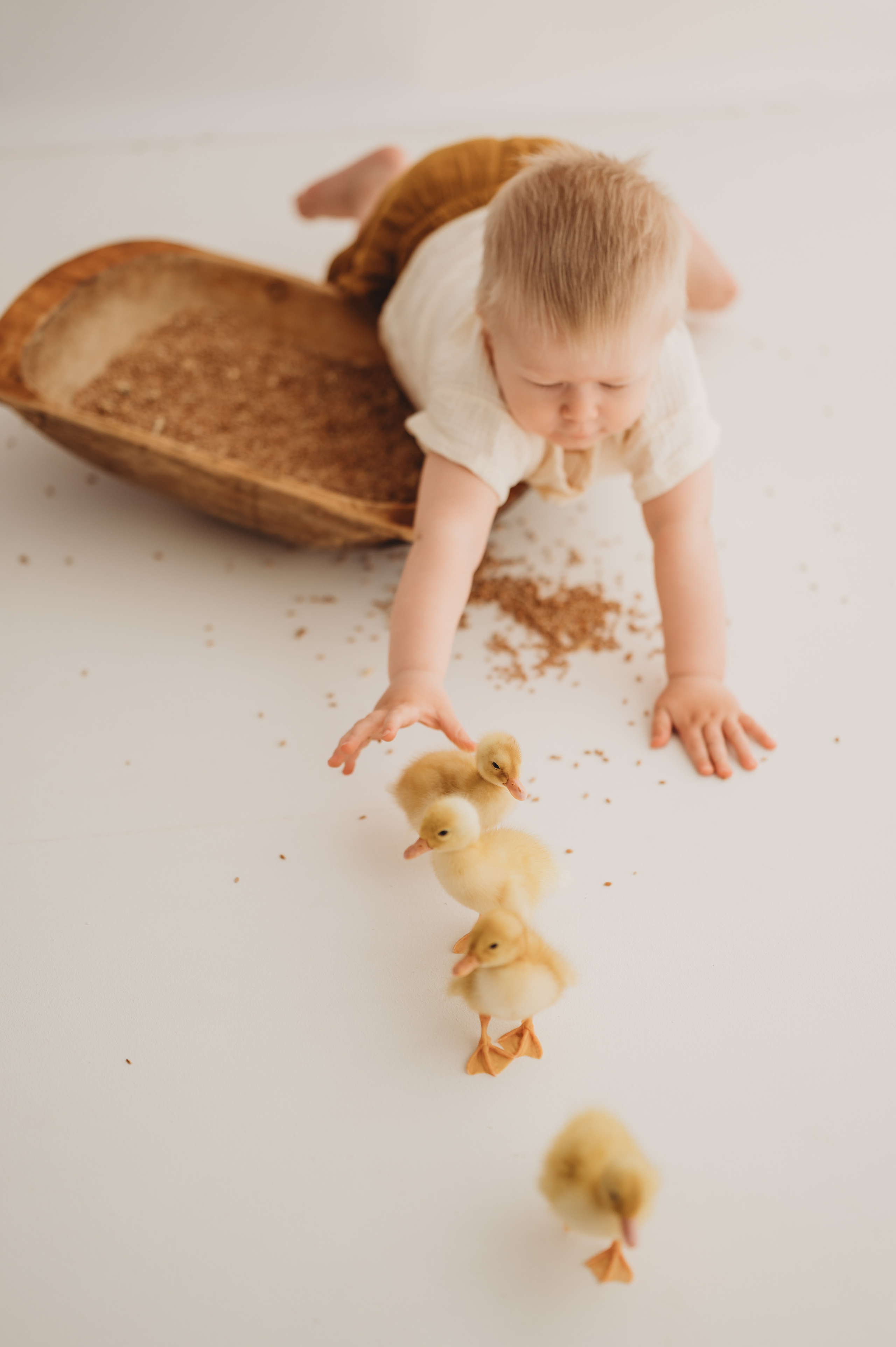 Никитка и Лерочка с утятами. Детский и семейный фотограф Ирина Гладких