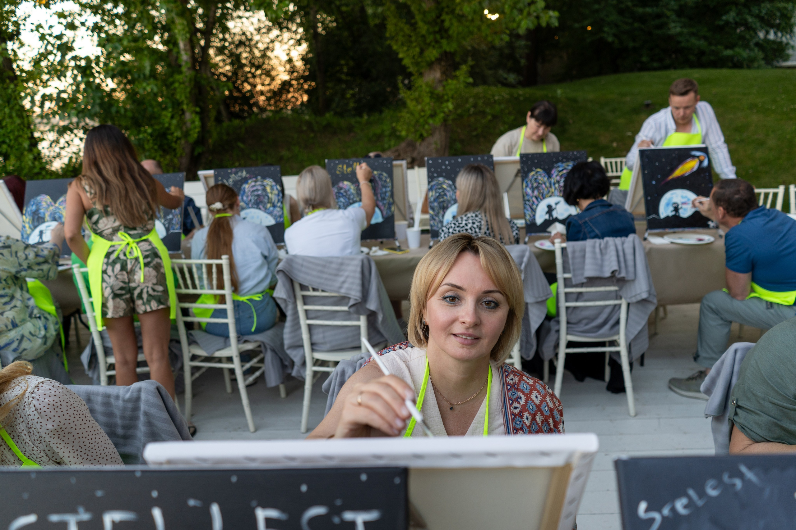 Репортажная съёмка мастер-класса по рисованию. Фотограф Елизавета Потешкина