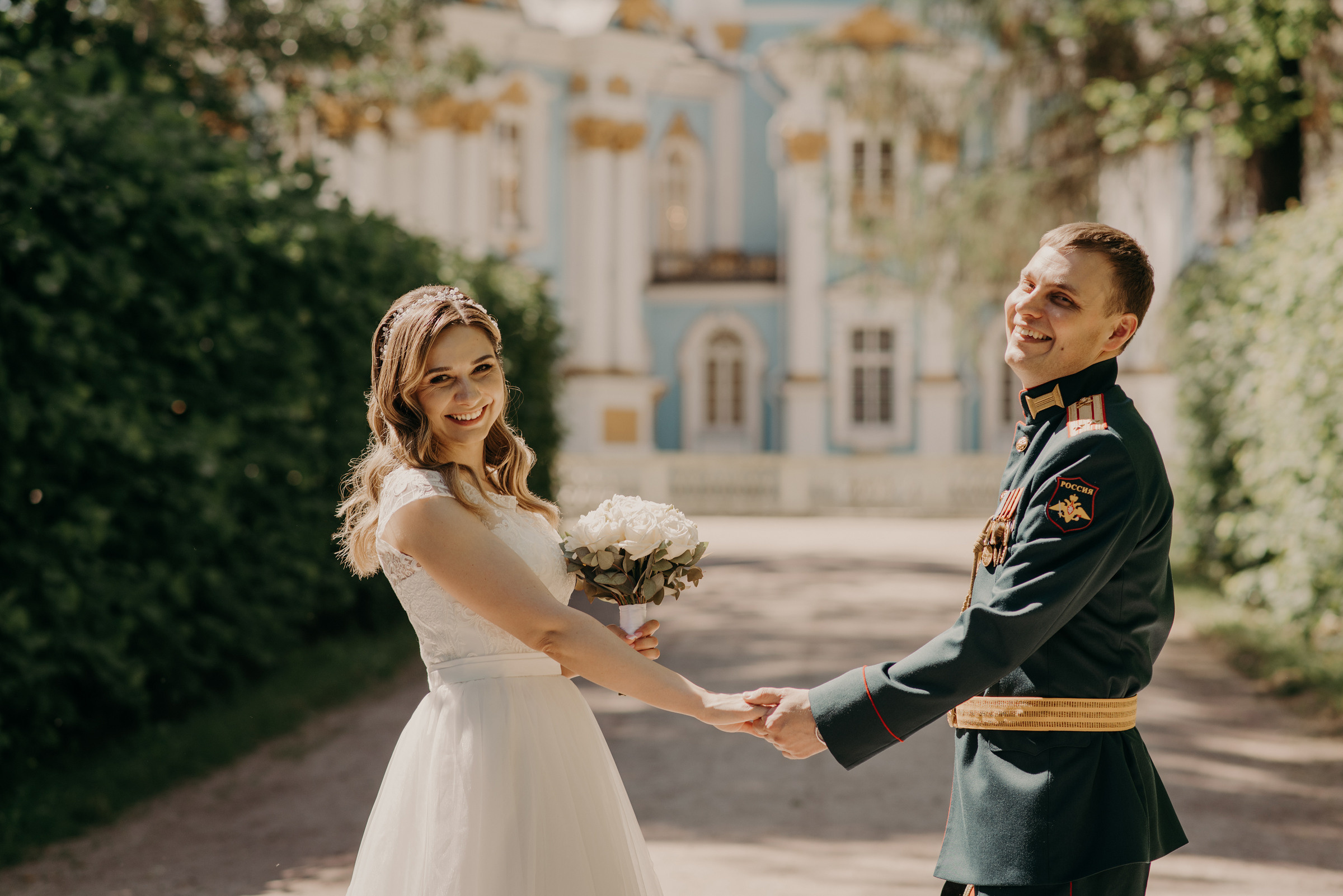 свадебная фотосессия в Екатерининском парке в Пушкине, фотограф на свадьбу